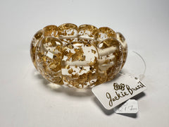 Jackie Brazil "Maria" Gold Flakes Elasticated Bracelet ( B0217 )