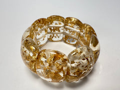 Jackie Brazil "Maria" Gold Flakes Elasticated Bracelet ( B0217 )