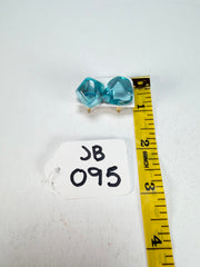 Jackie Brazil "Camille" Light Blue Transparent Abstract Resin Earrings ( E1053 )