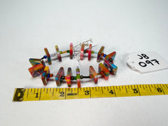 Jackie Brazil "Africa" Kandinsky Liquorice Squares & Beads Resin Bracelet ( B0189 )