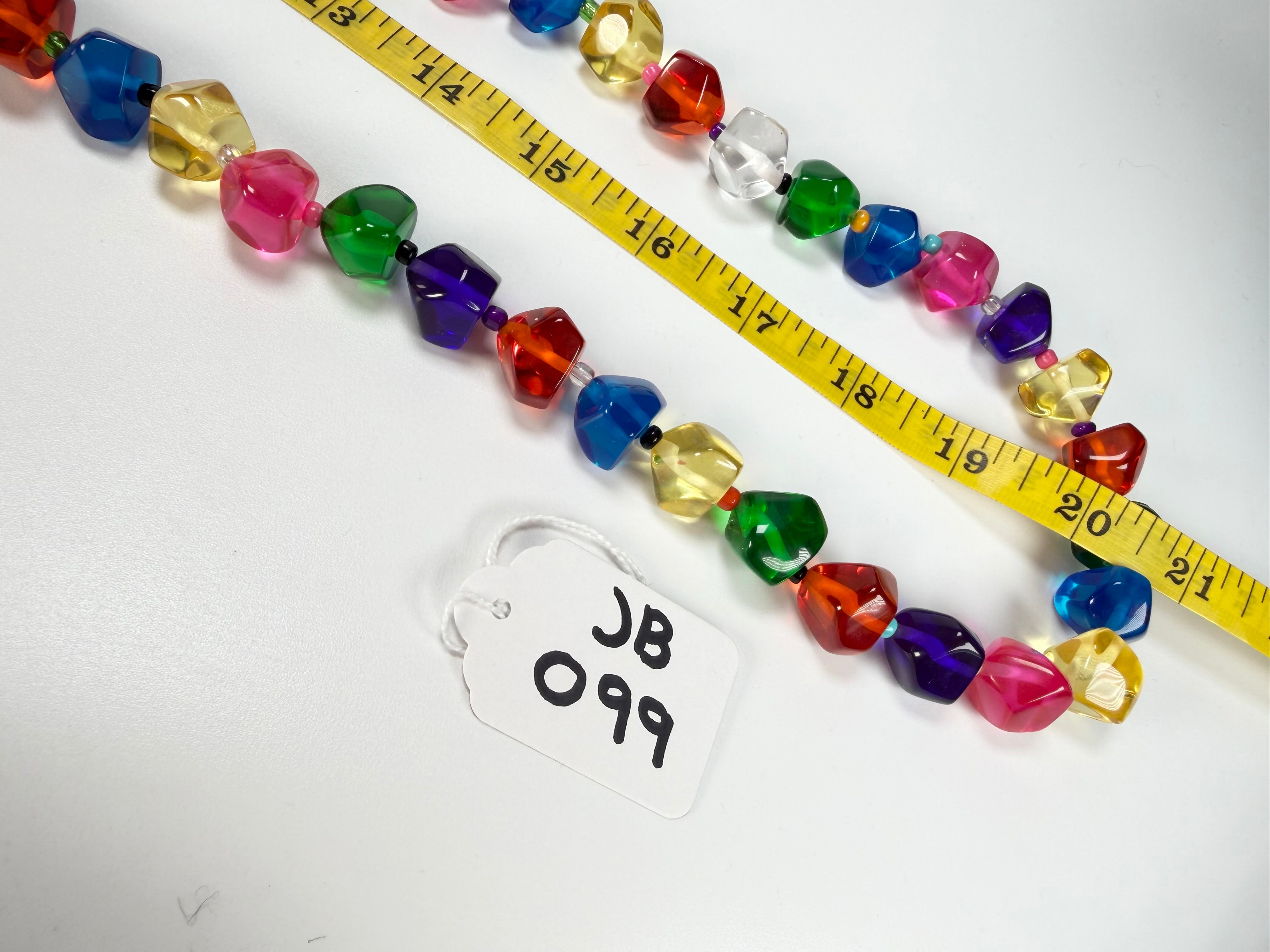 Jackie Brazil "Camille" Transparent Carnaval Mix Small Stones 110cm Necklace ( N0078 )