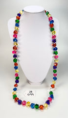 Jackie Brazil "Camille" Transparent Carnaval Mix Small Stones 110cm Necklace ( N0078 )