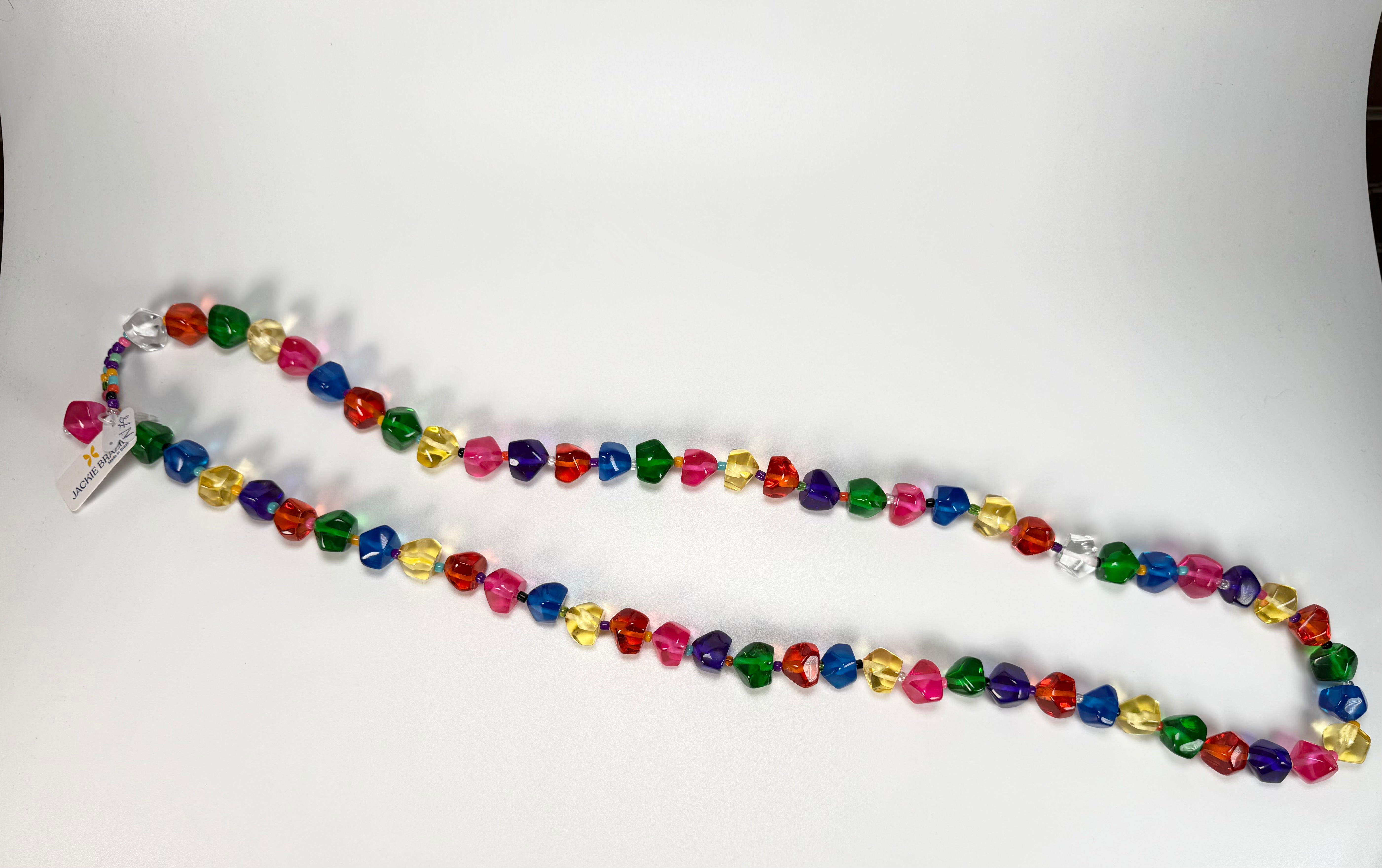 Jackie Brazil "Camille" Transparent Carnaval Mix Small Stones 110cm Necklace ( N0078 )