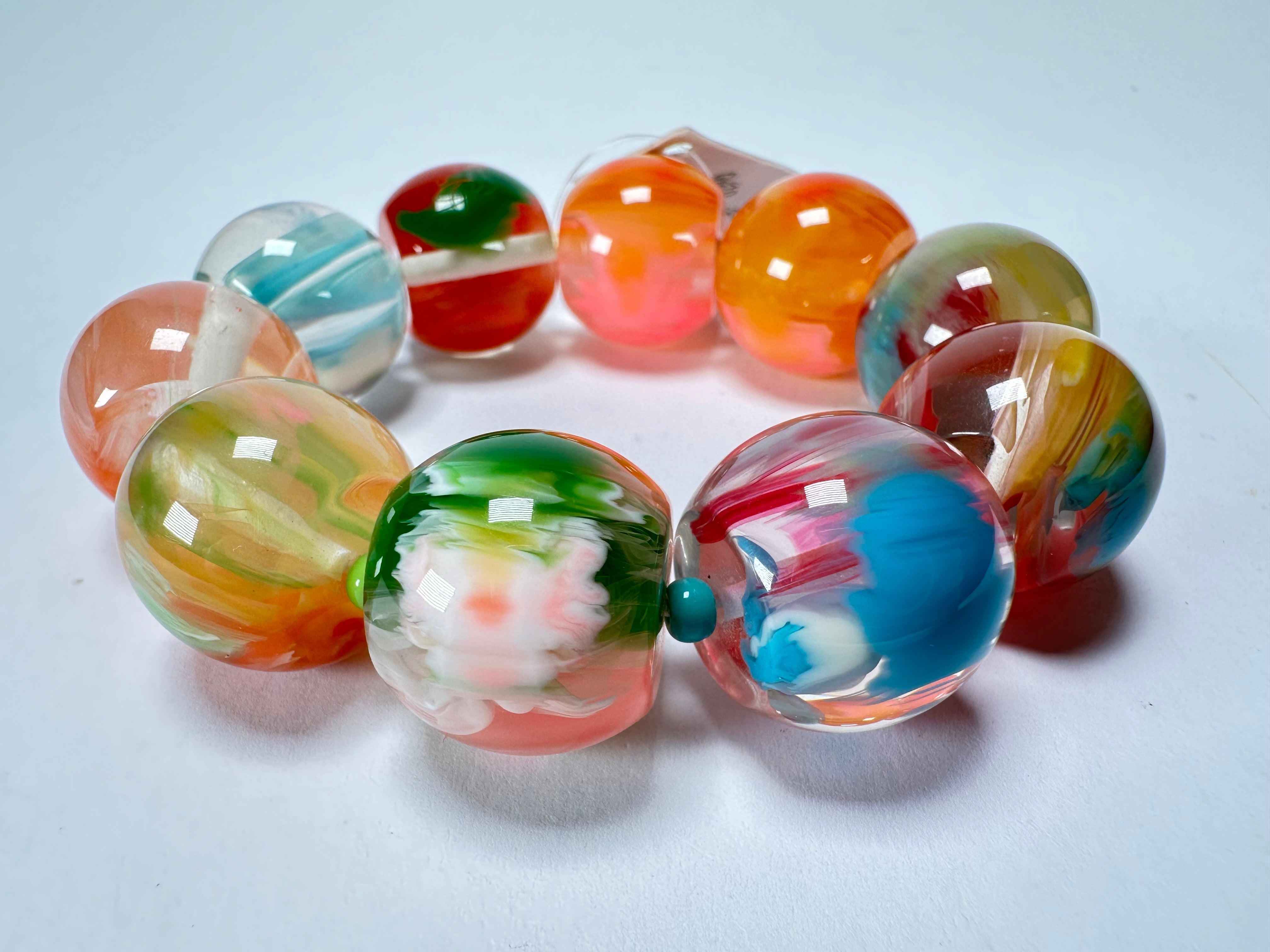 Jackie Brazil "Roma" Marble Spheres Elasticated Bracelet ( B0377 )