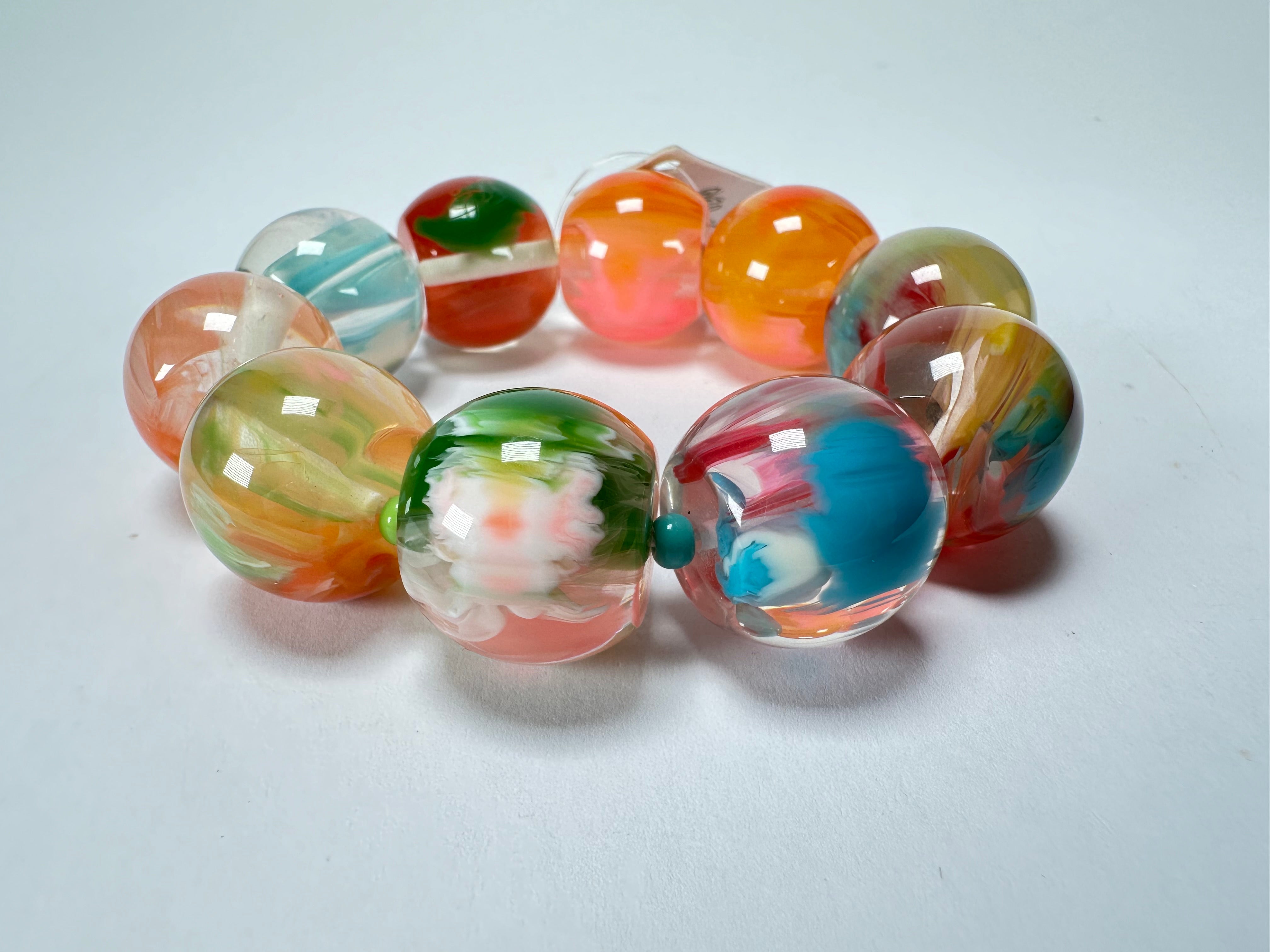 Jackie Brazil "Roma" Marble Spheres Elasticated Bracelet ( B0377 )