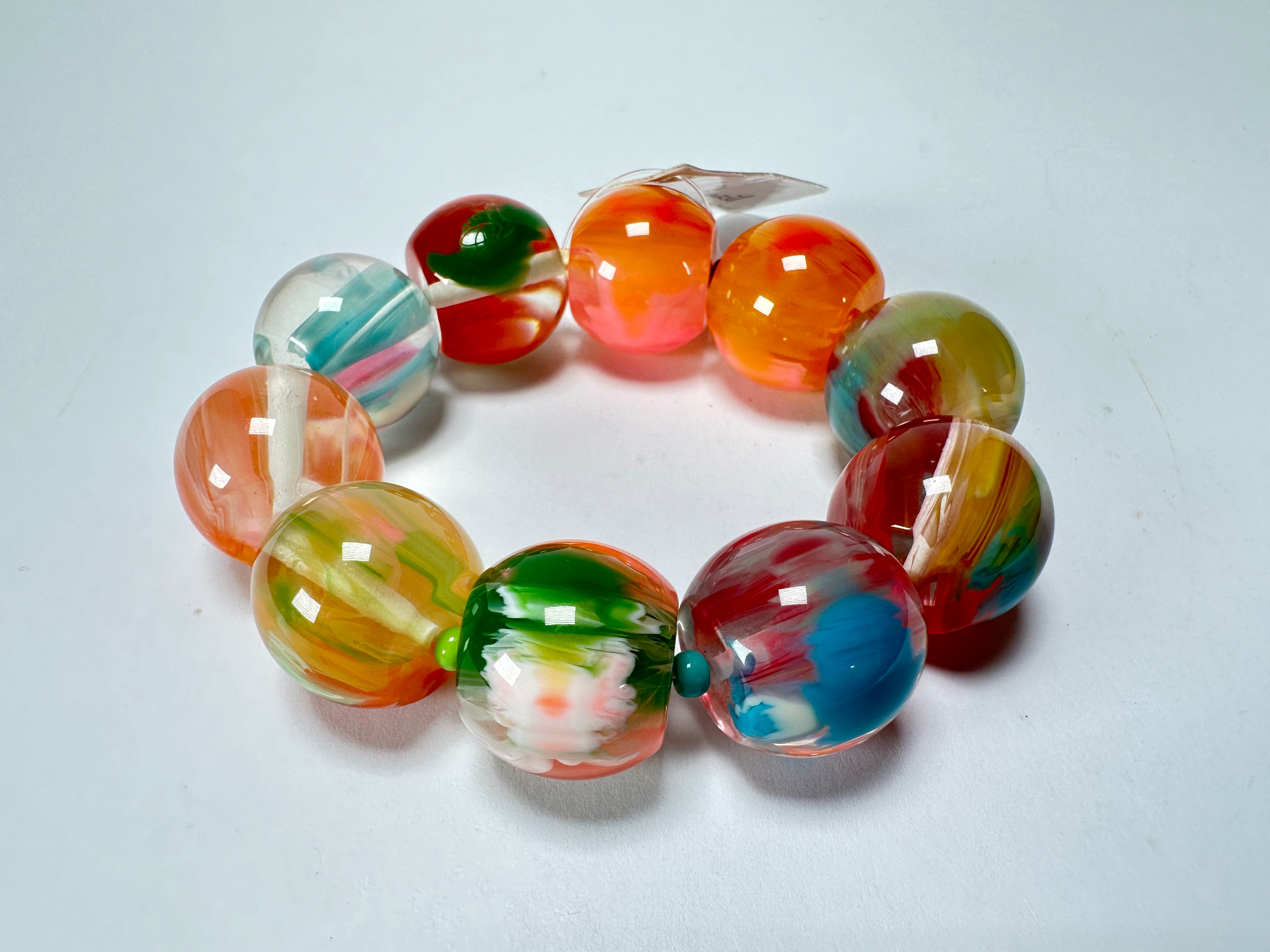 Jackie Brazil "Roma" Marble Spheres Elasticated Bracelet ( B0377 )