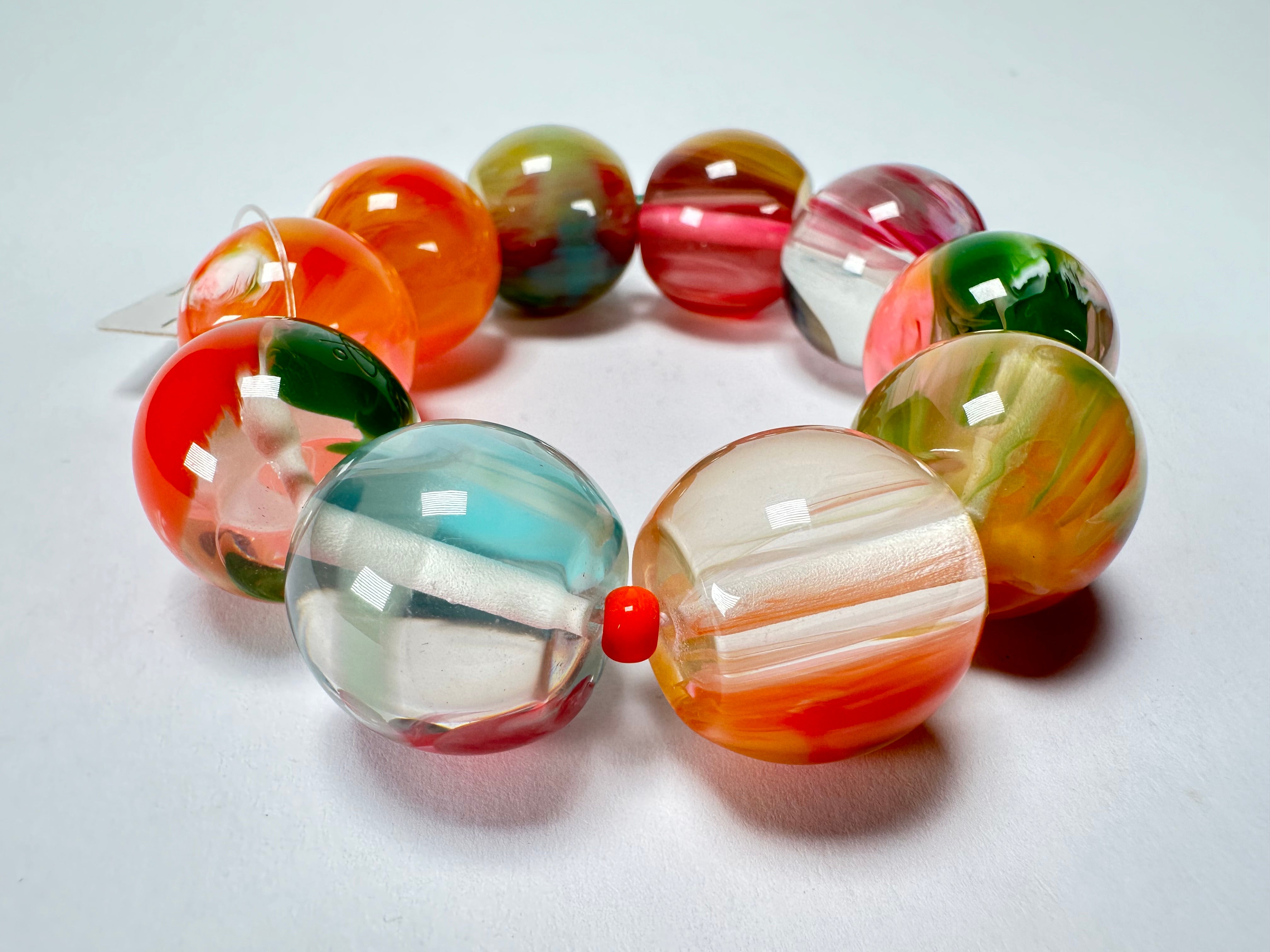 Jackie Brazil "Roma" Marble Spheres Elasticated Bracelet ( B0377 )