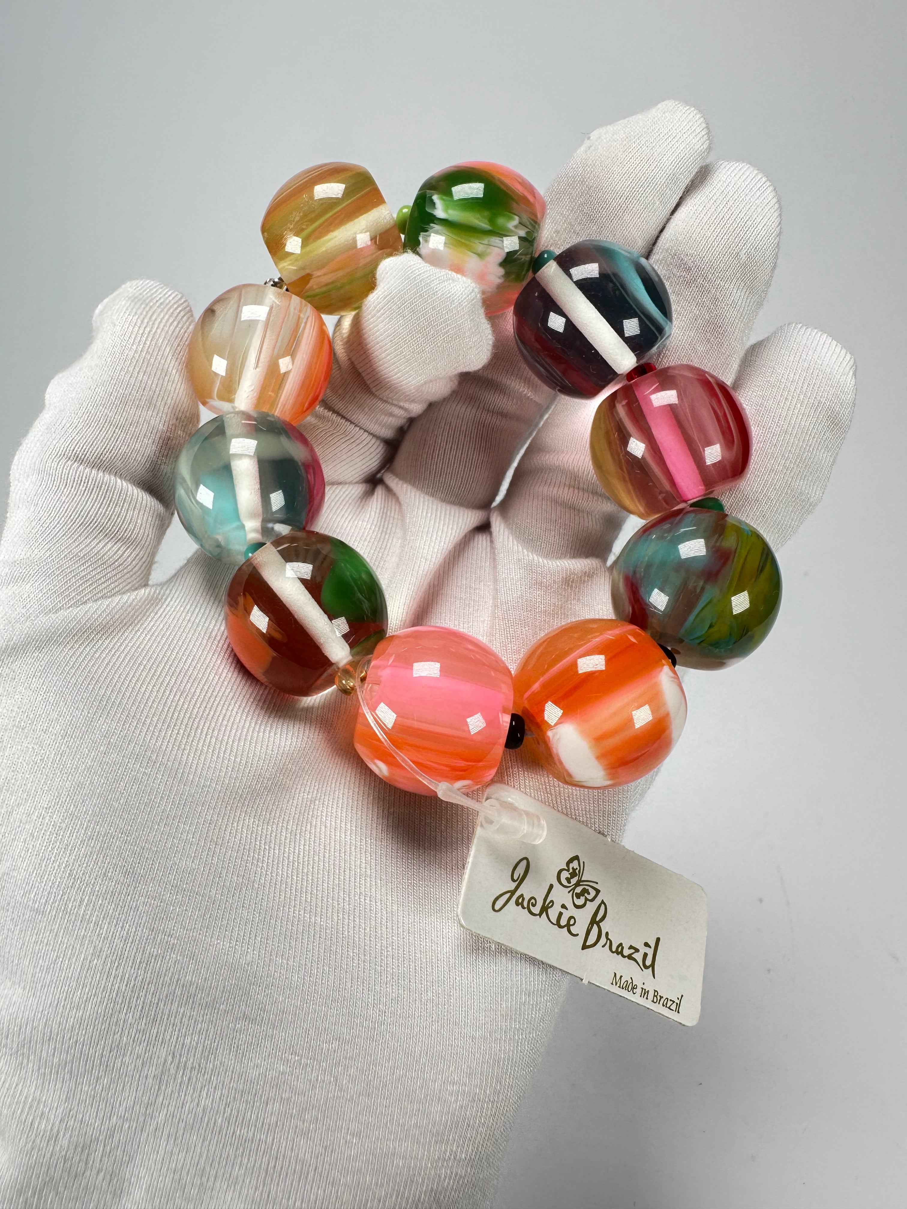 Jackie Brazil "Roma" Marble Spheres Elasticated Bracelet ( B0377 )