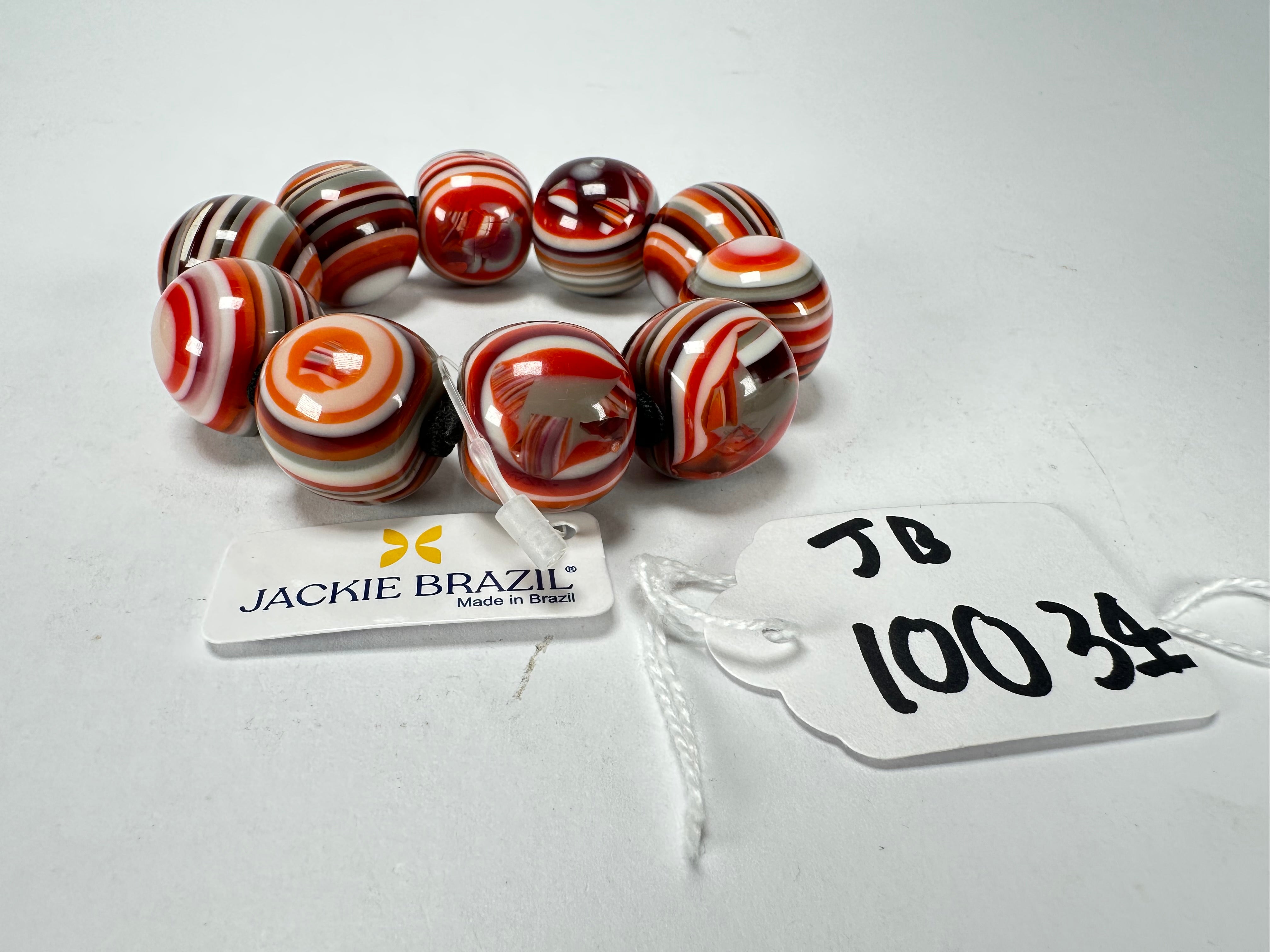 Jackie Brazil "Cat Eyes" Liquorice Allsorts Balls Resin Bracelet ( B0885 )