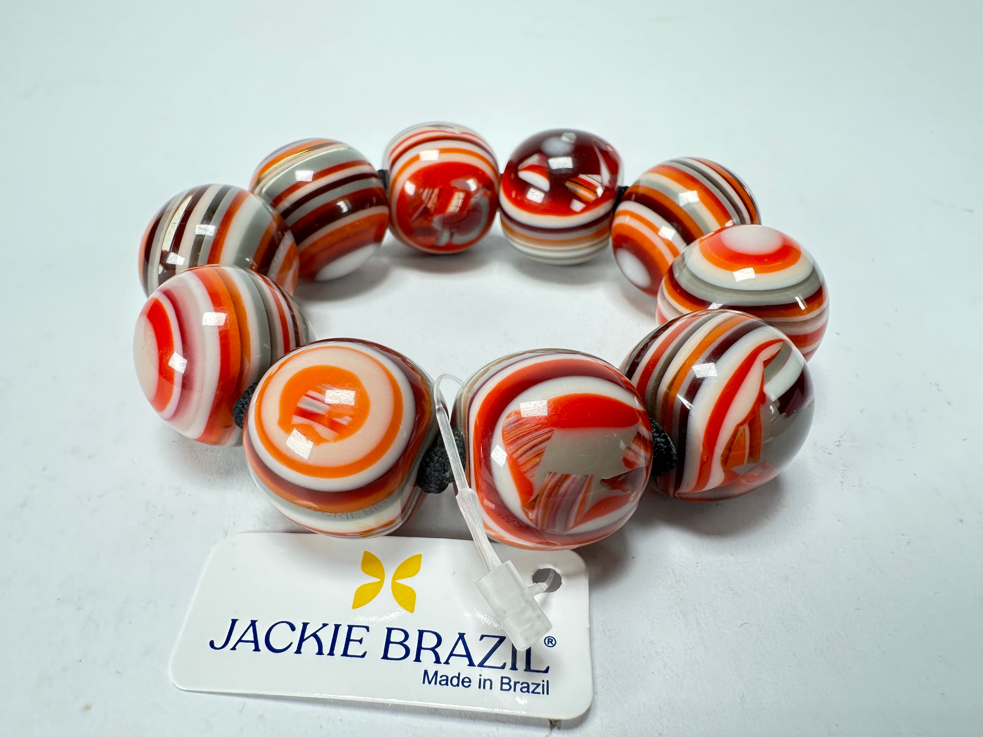 Jackie Brazil "Cat Eyes" Liquorice Allsorts Balls Resin Bracelet ( B0885 )