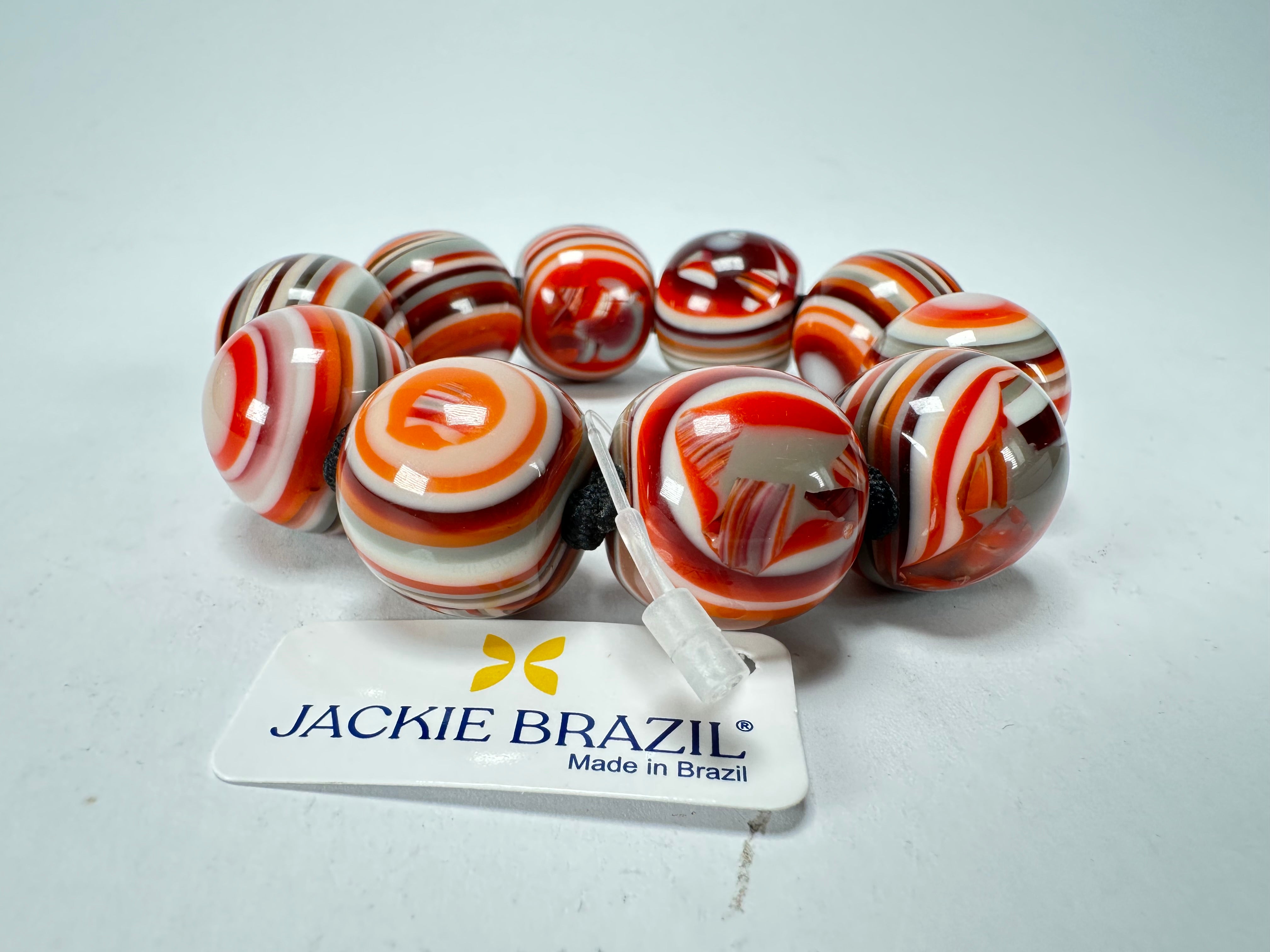 Jackie Brazil "Cat Eyes" Liquorice Allsorts Balls Resin Bracelet ( B0885 )