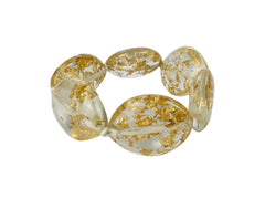 Jackie Brazil "Kathy" Gold Flakes Small Riverstones Bracelet ( B0800 )