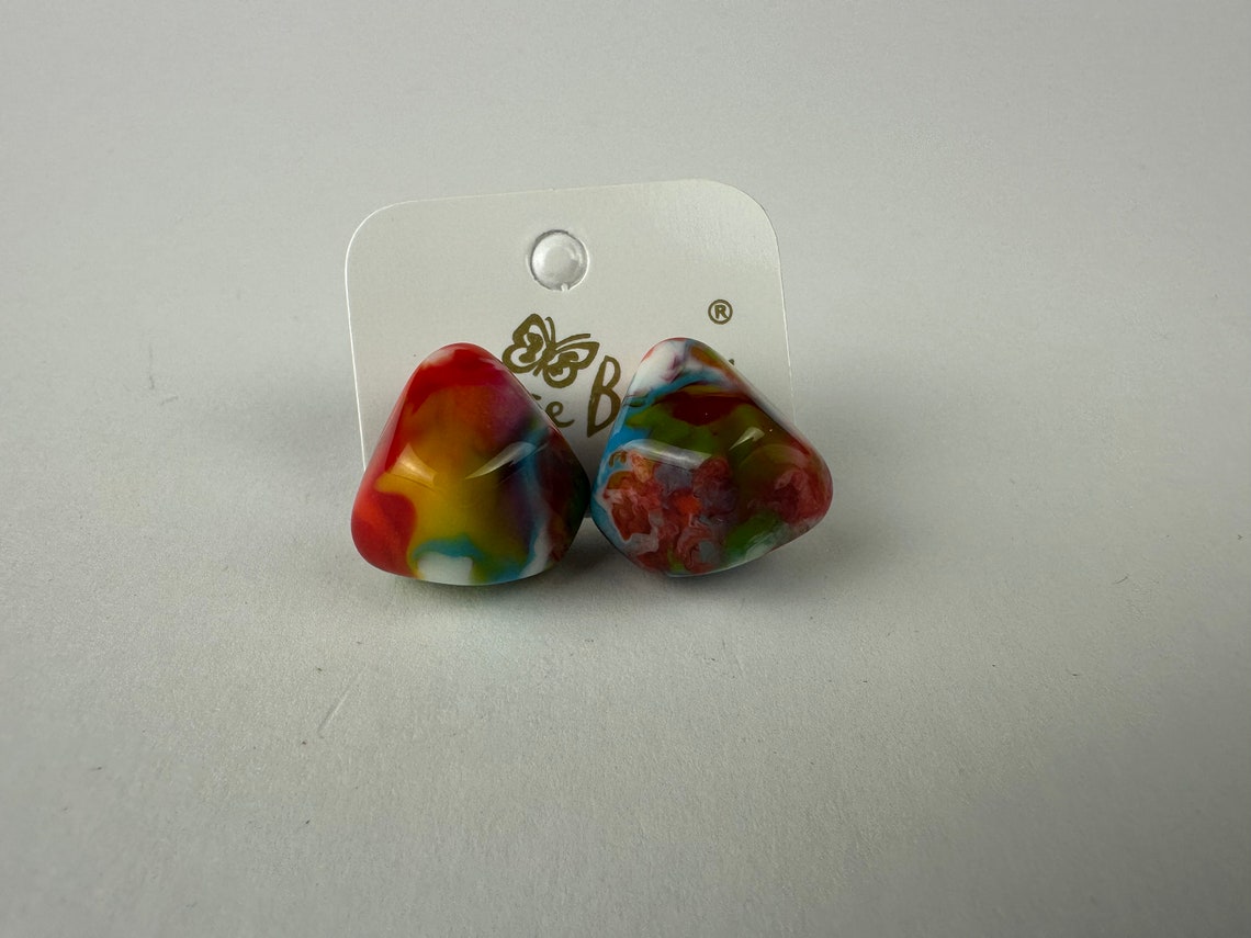 Jackie Brazil "Camille" Kandinsky Abstract Resin Earrings ( E1053 )