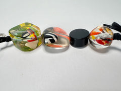 Jackie Brazil "Black & Cascade" Mix Beads Resin Keyring ( K0179 )