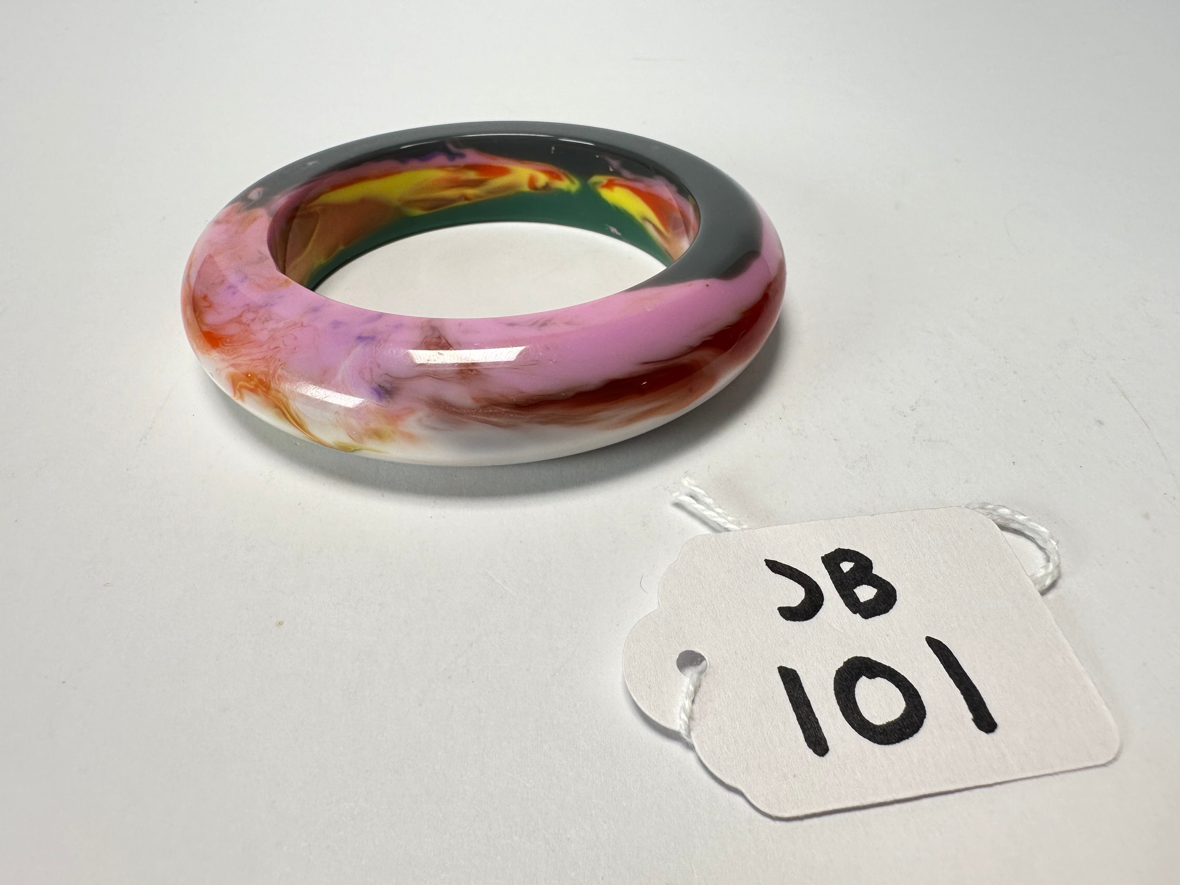 Jackie Brazil "Marble" Kandinsky Mix 1.7 cm Bangle ( B3627 )