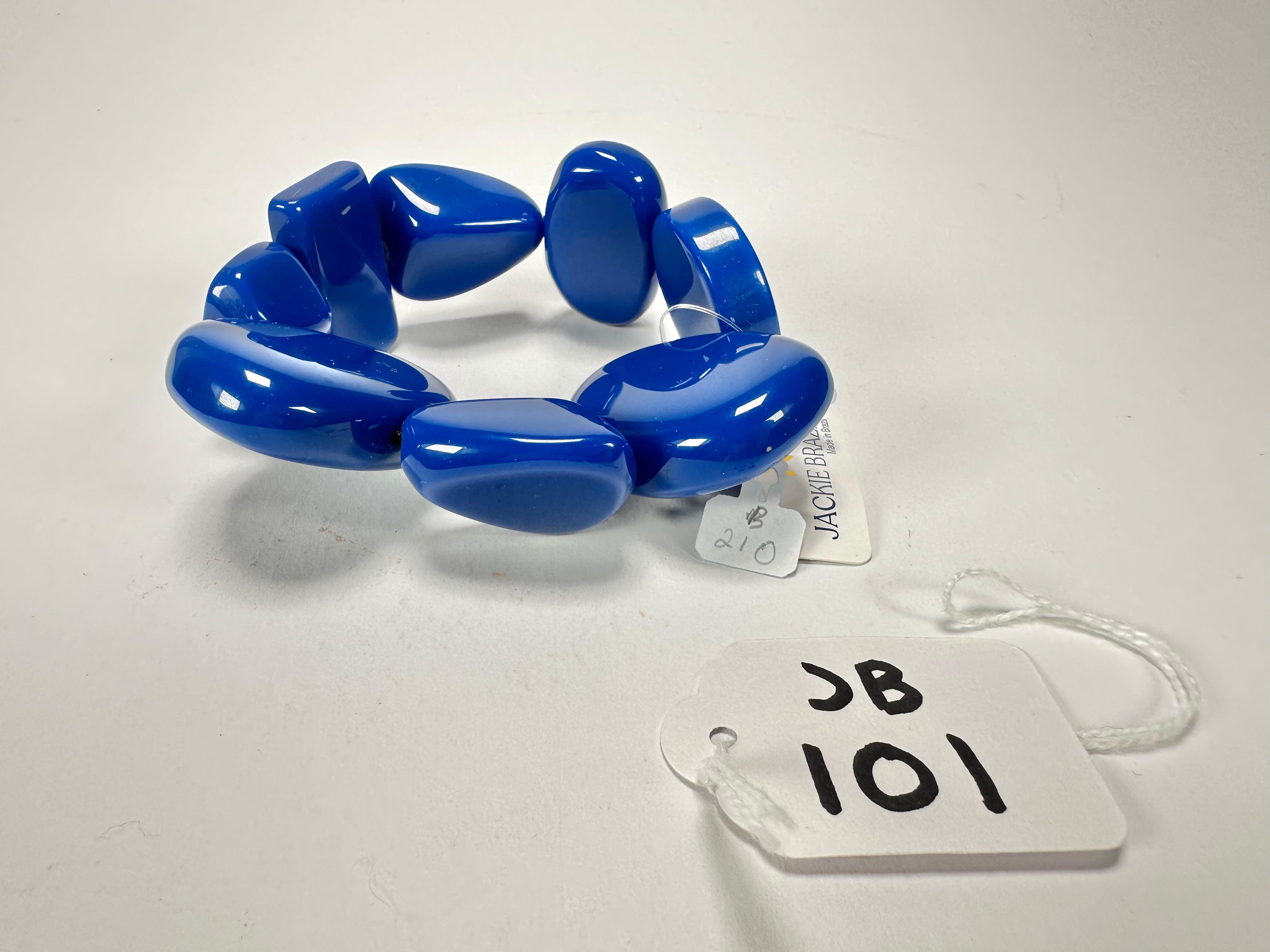 Jackie Brazil "Indiana" Royal Blue Multi Bead Resin Bracelet ( B0210 )
