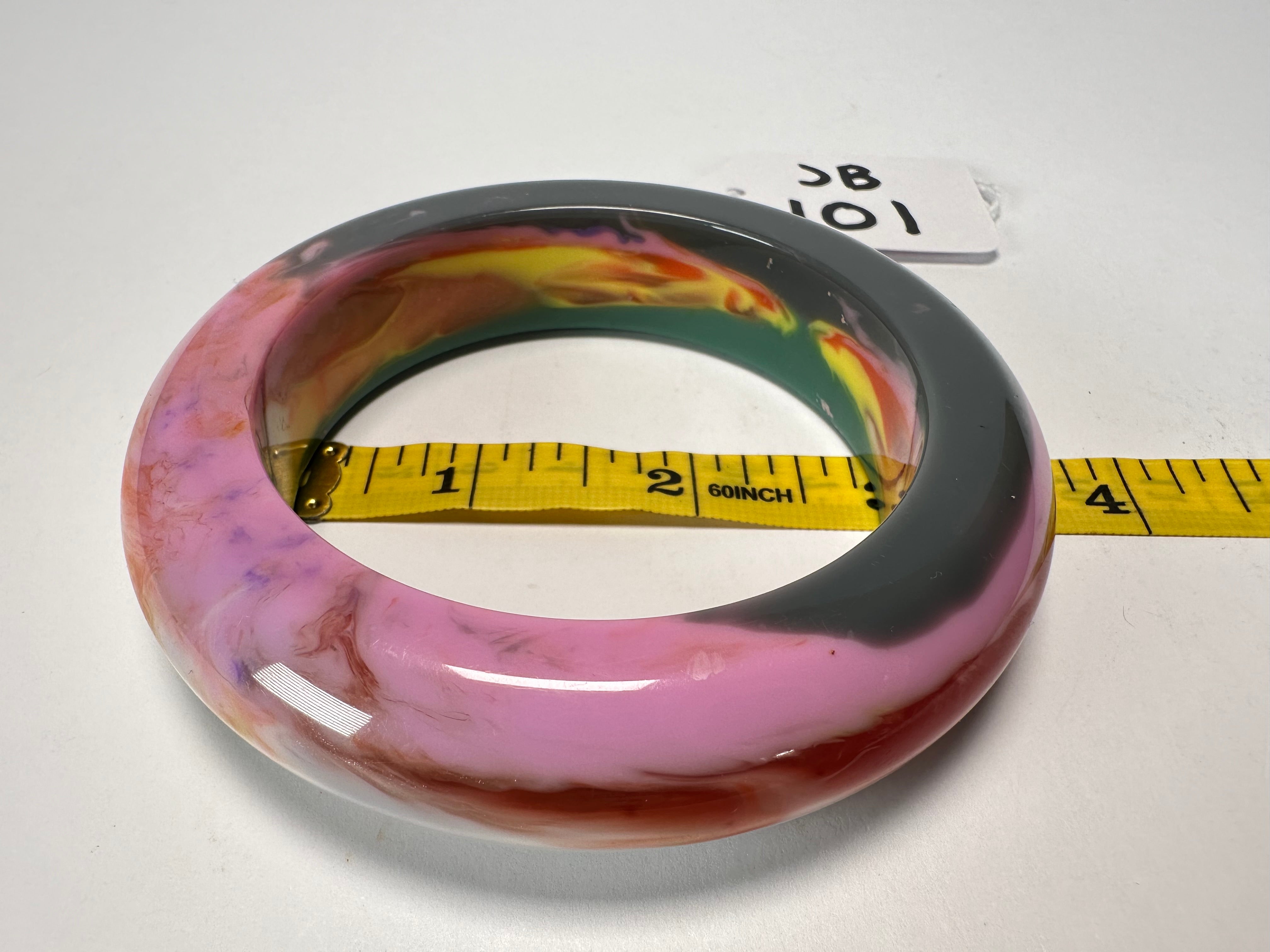 Jackie Brazil "Marble" Kandinsky Mix 1.7 cm Bangle ( B3627 )