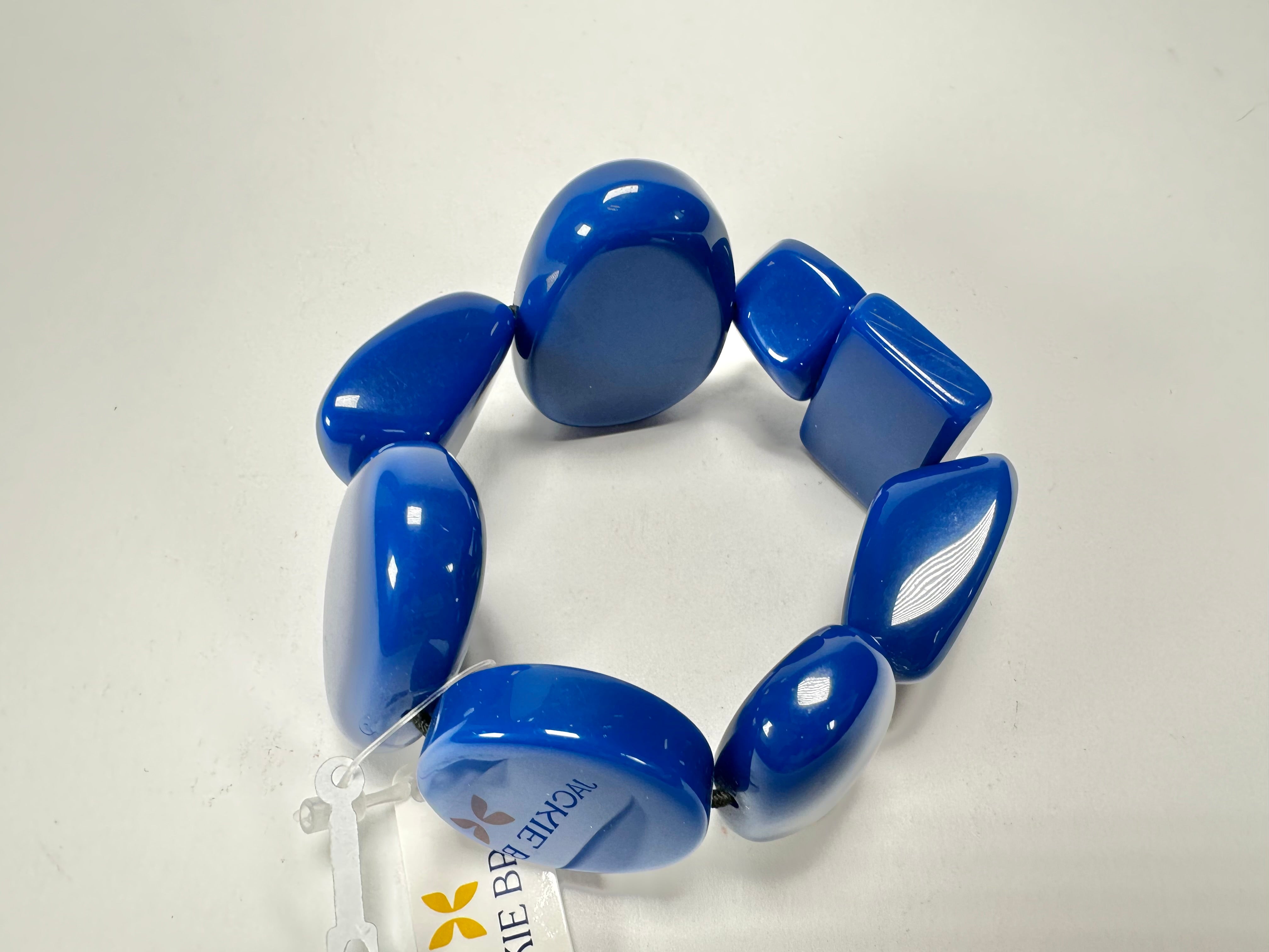 Jackie Brazil "Indiana" Royal Blue Multi Bead Resin Bracelet ( B0210 )