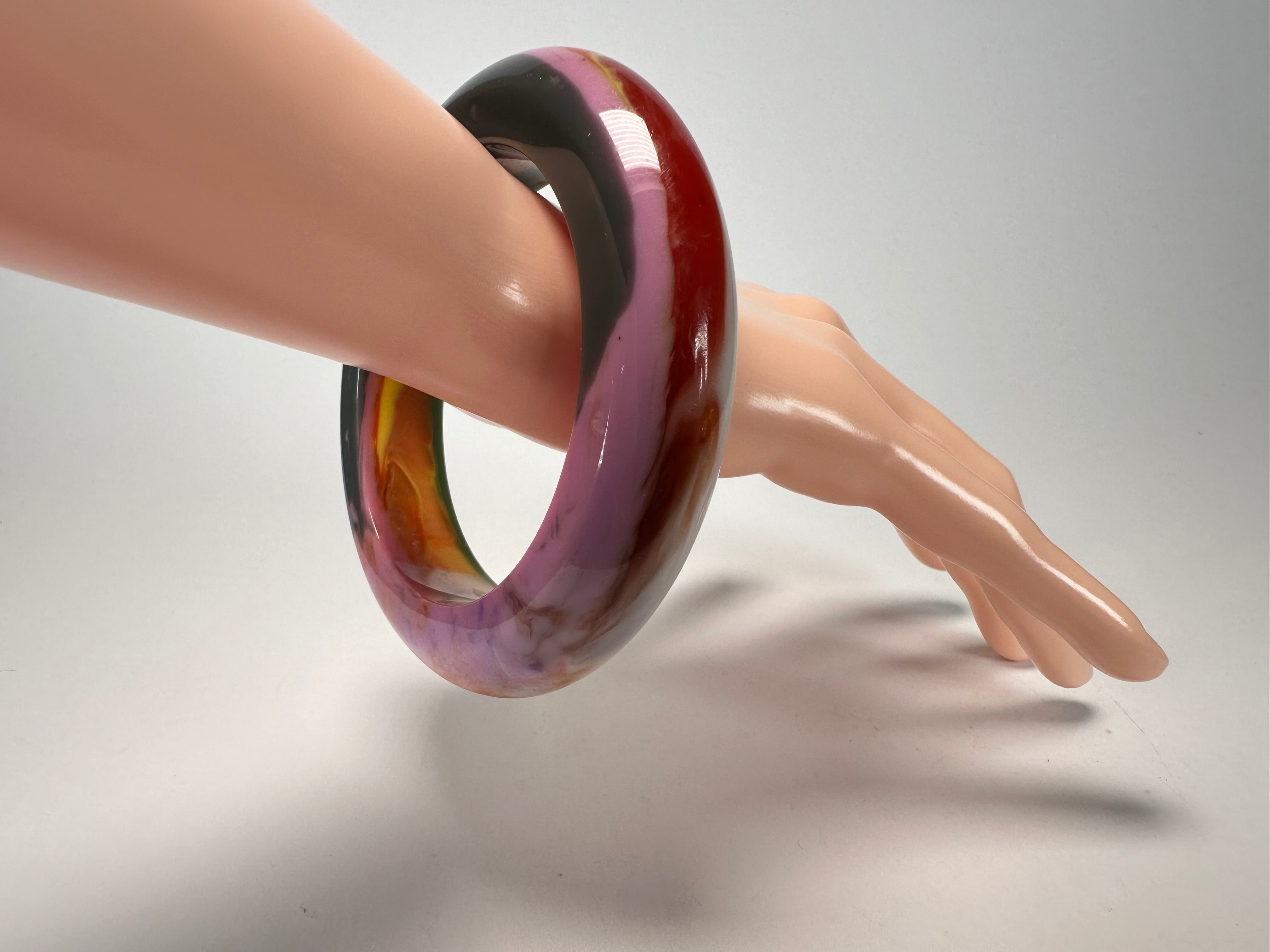 Jackie Brazil "Marble" Kandinsky Mix 1.7 cm Bangle ( B3627 )