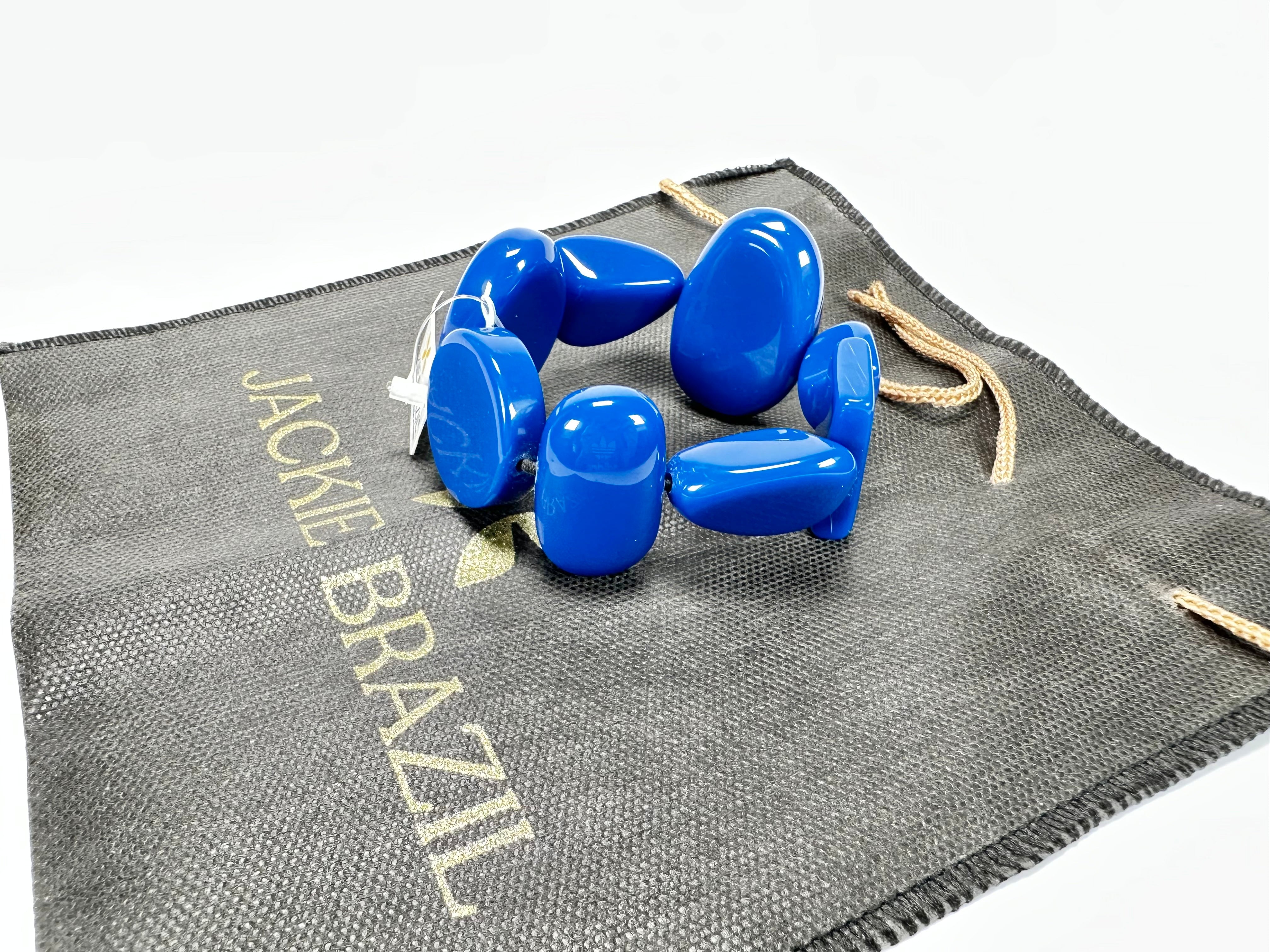 Jackie Brazil "Indiana" Royal Blue Multi Bead Resin Bracelet ( B0210 )