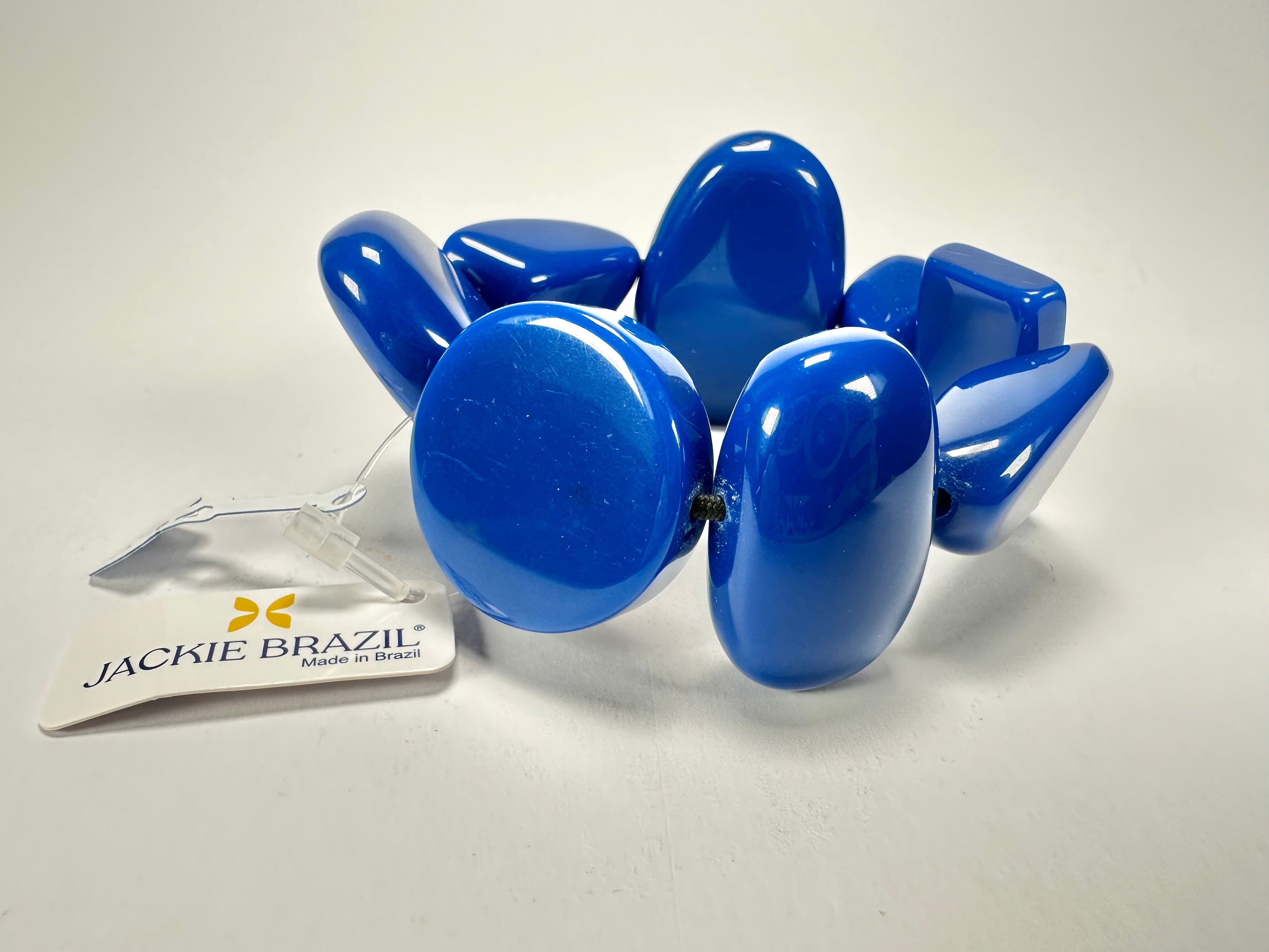 Jackie Brazil "Indiana" Royal Blue Multi Bead Resin Bracelet ( B0210 )
