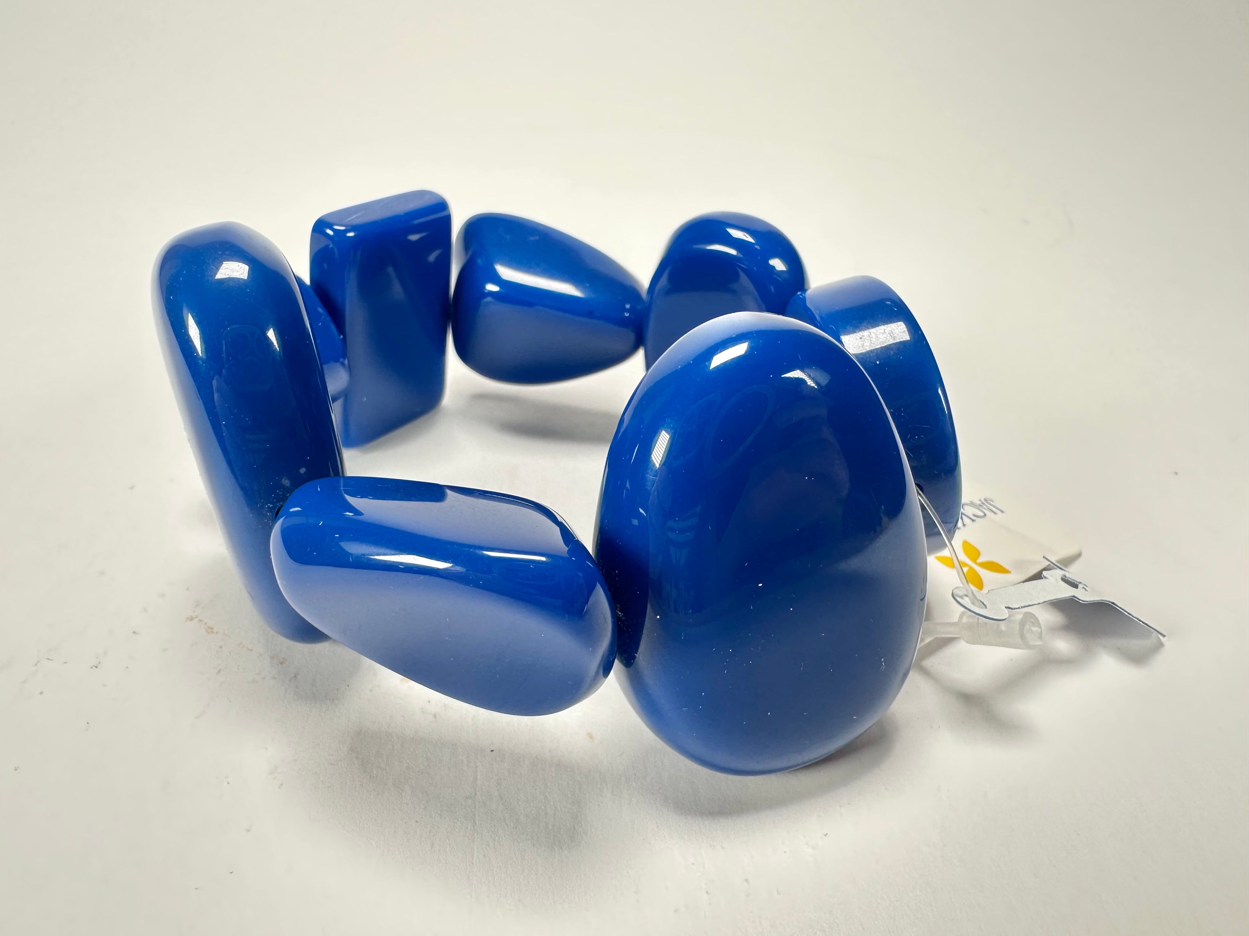 Jackie Brazil "Indiana" Royal Blue Multi Bead Resin Bracelet ( B0210 )