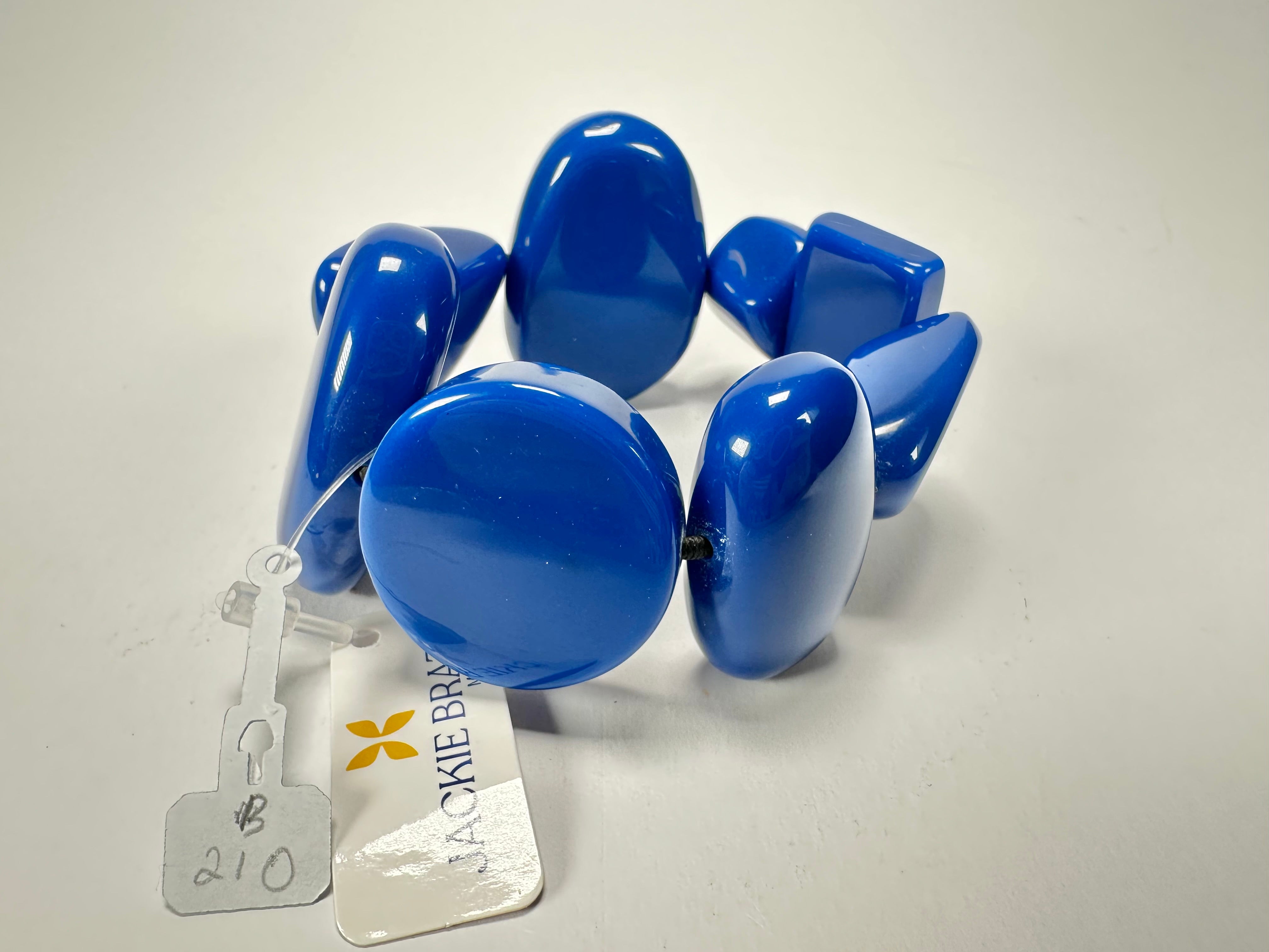 Jackie Brazil "Indiana" Royal Blue Multi Bead Resin Bracelet ( B0210 )