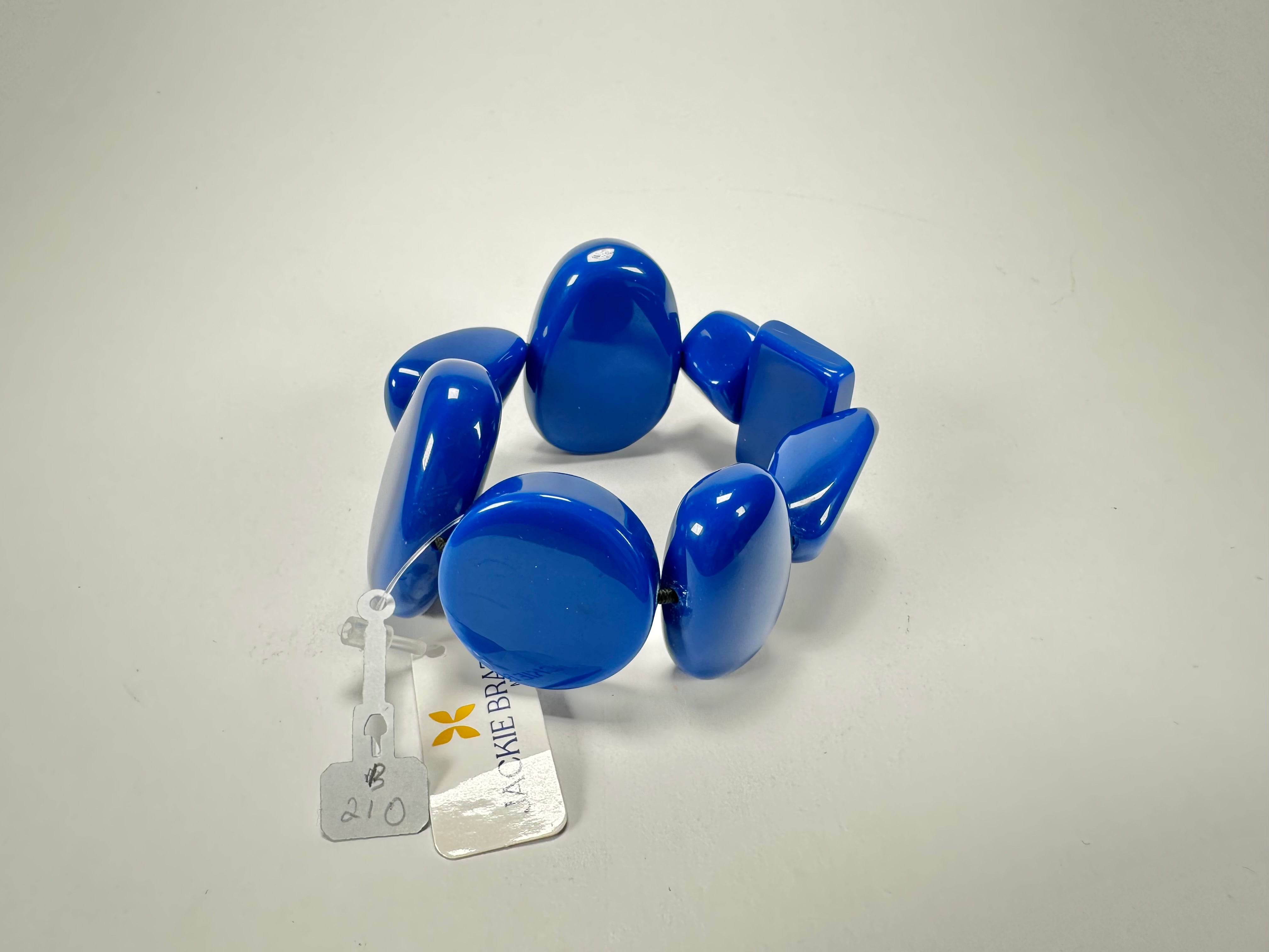 Jackie Brazil "Indiana" Royal Blue Multi Bead Resin Bracelet ( B0210 )