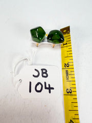Jackie Brazil "Camille" Dark Green Transparent Abstract Resin Earrings ( E1053 )