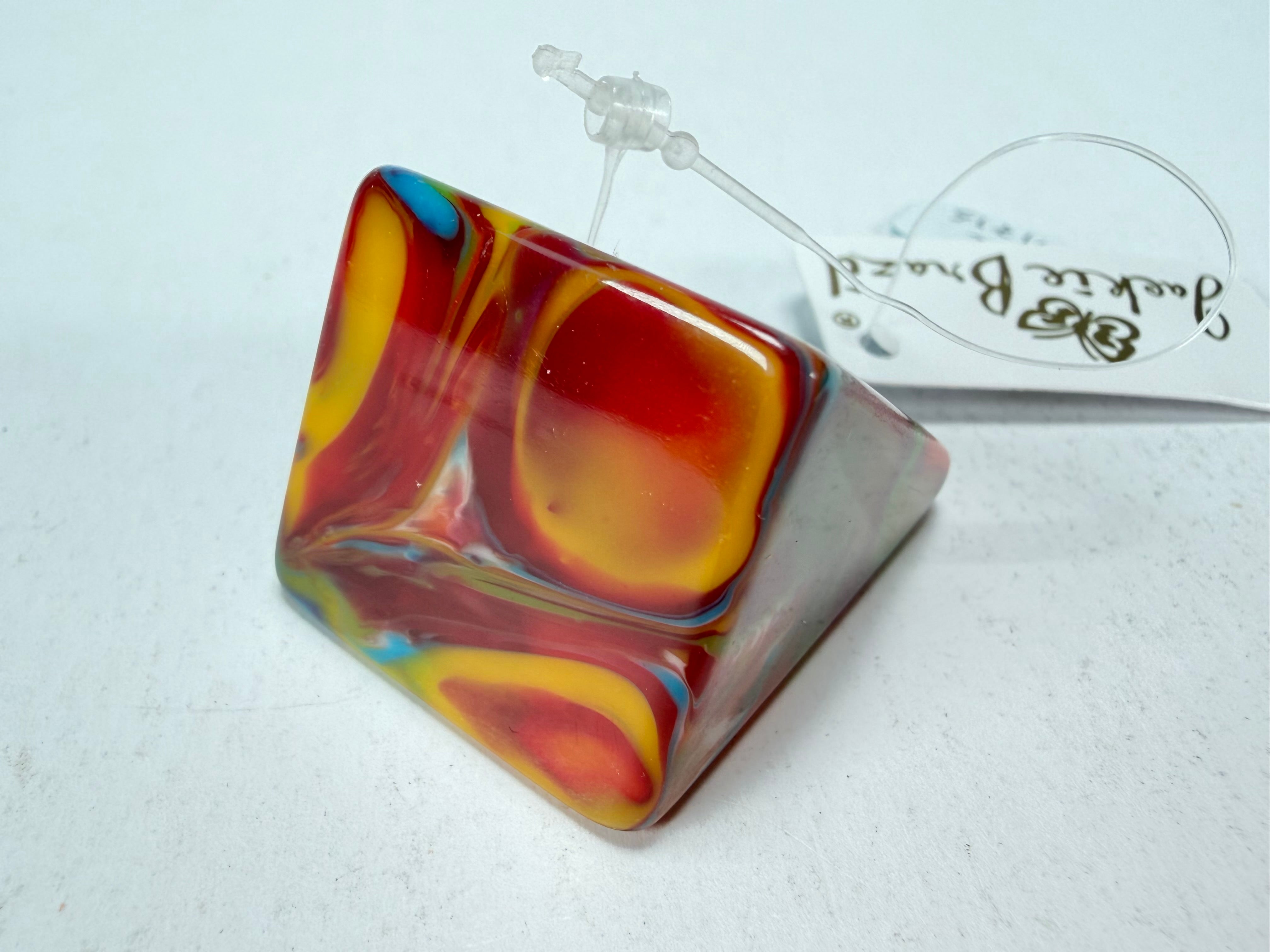 Jackie Brazil "Kandinsky" Large Square Resin Ring ( R1715 ) Size UK P / USA 7.5