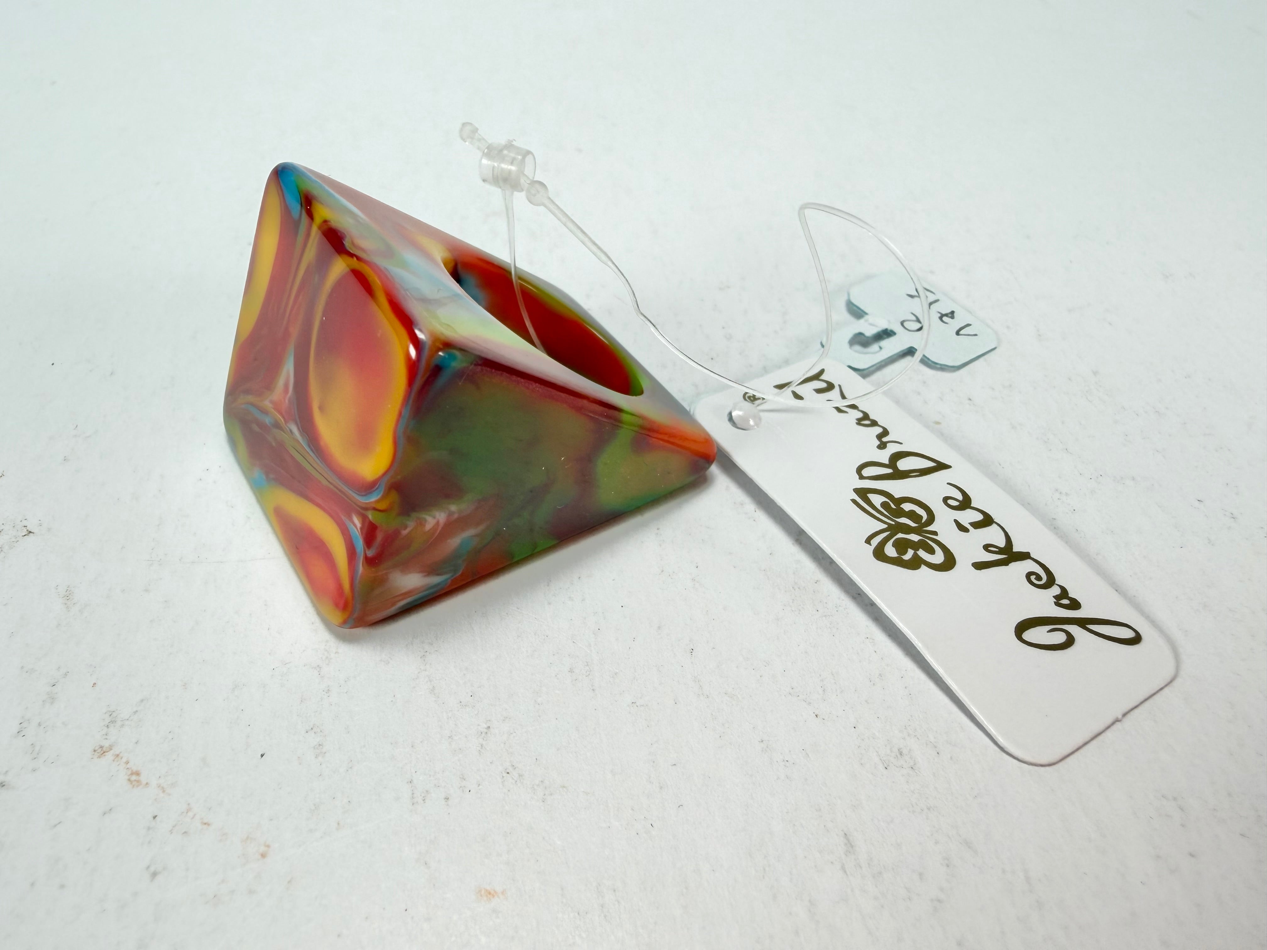 Jackie Brazil "Kandinsky" Large Square Resin Ring ( R1715 ) Size UK P / USA 7.5