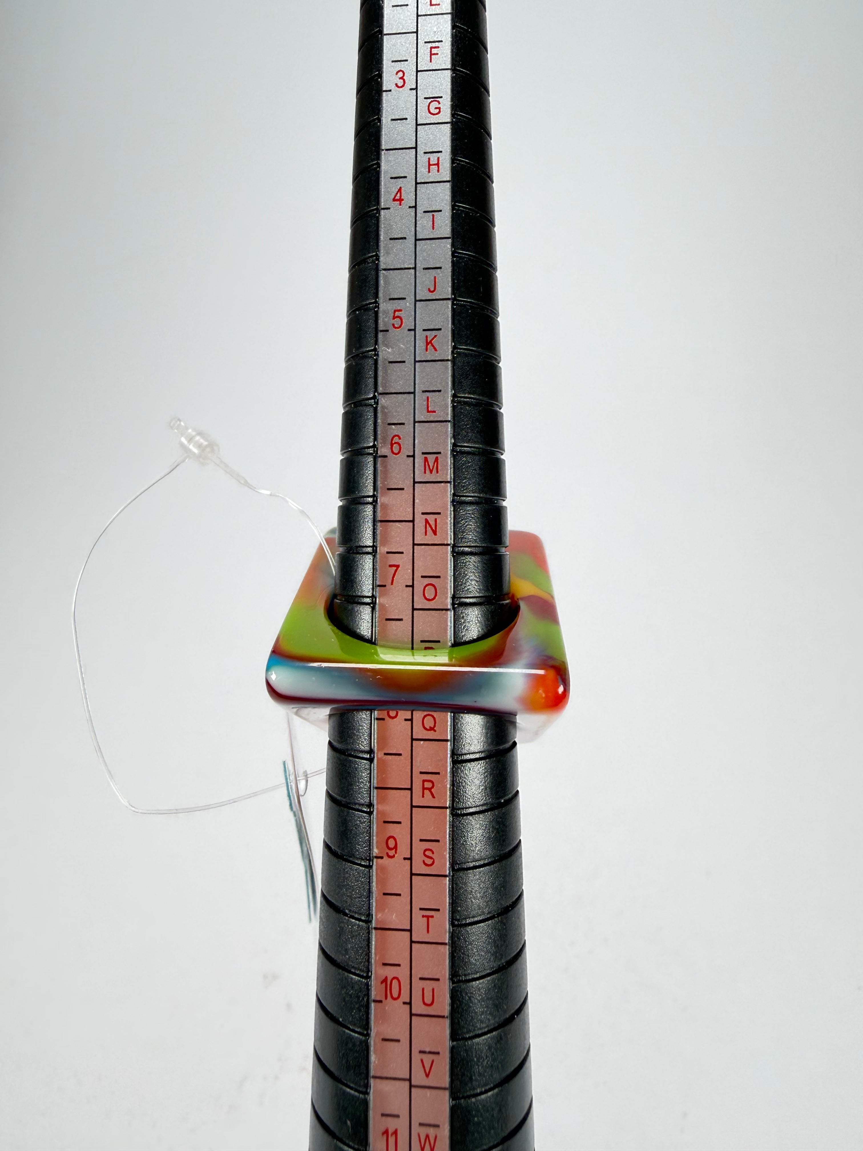 Jackie Brazil "Kandinsky" Large Square Resin Ring ( R1715 ) Size UK P / USA 7.5