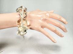 Jackie Brazil "Diamonds" Transparent Crystal Flintstone Bone Bracelet ( B0211 )