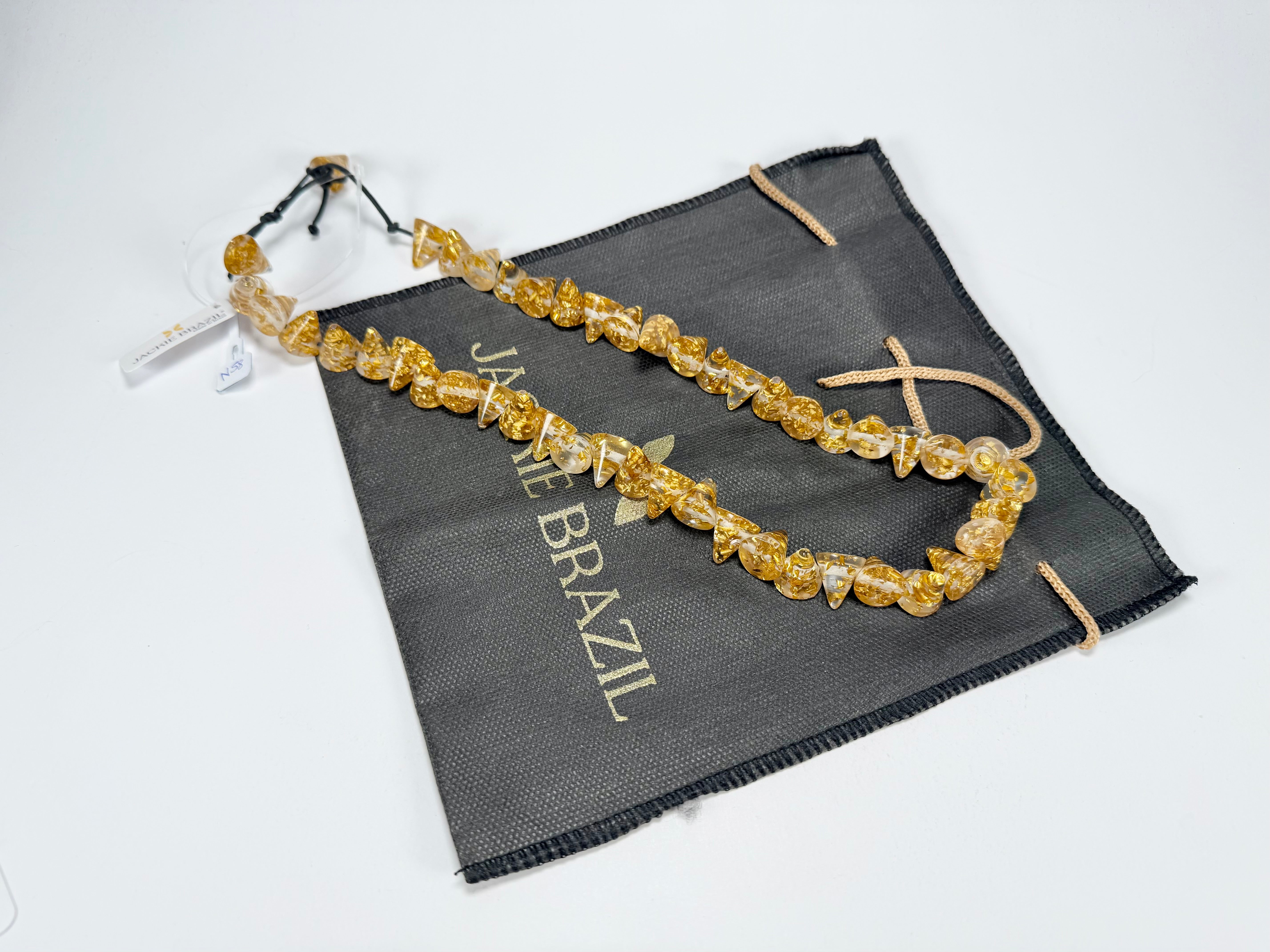 Jackie Brazil "Corina" Small Cones Gold Flakes 55cm Necklace ( N0058 )