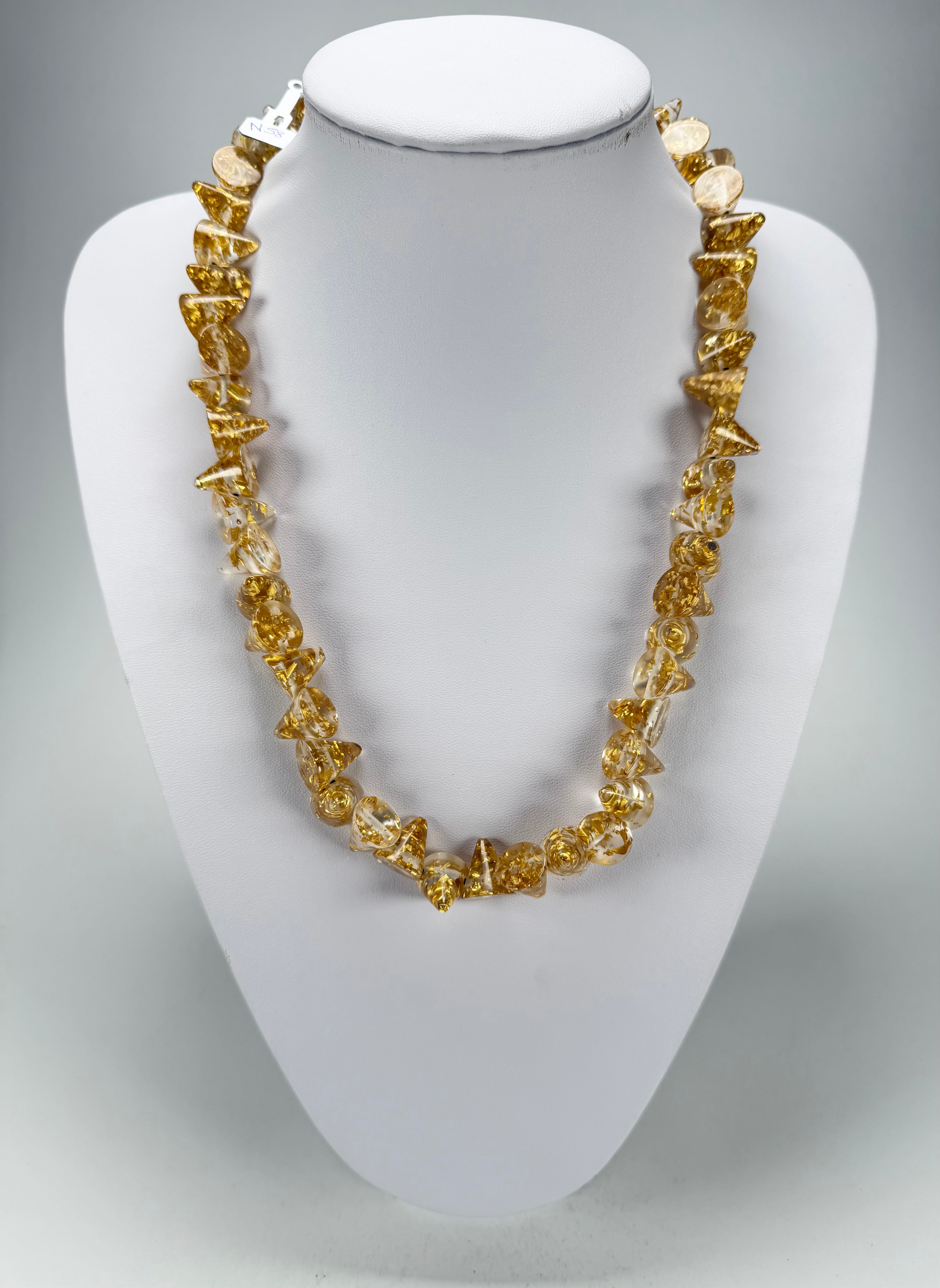 Jackie Brazil "Corina" Small Cones Gold Flakes 55cm Necklace ( N0058 )