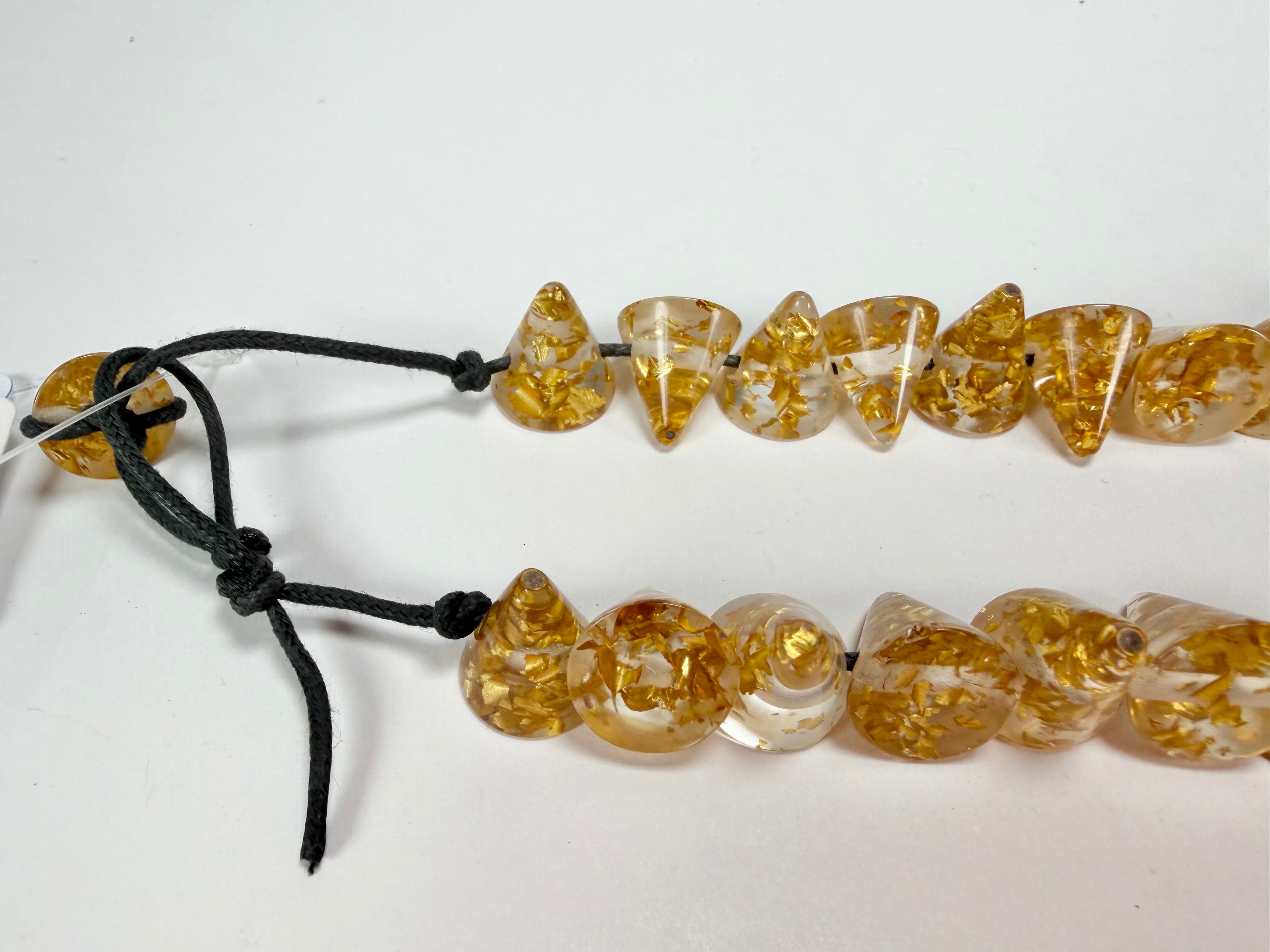 Jackie Brazil "Corina" Small Cones Gold Flakes 55cm Necklace ( N0058 )