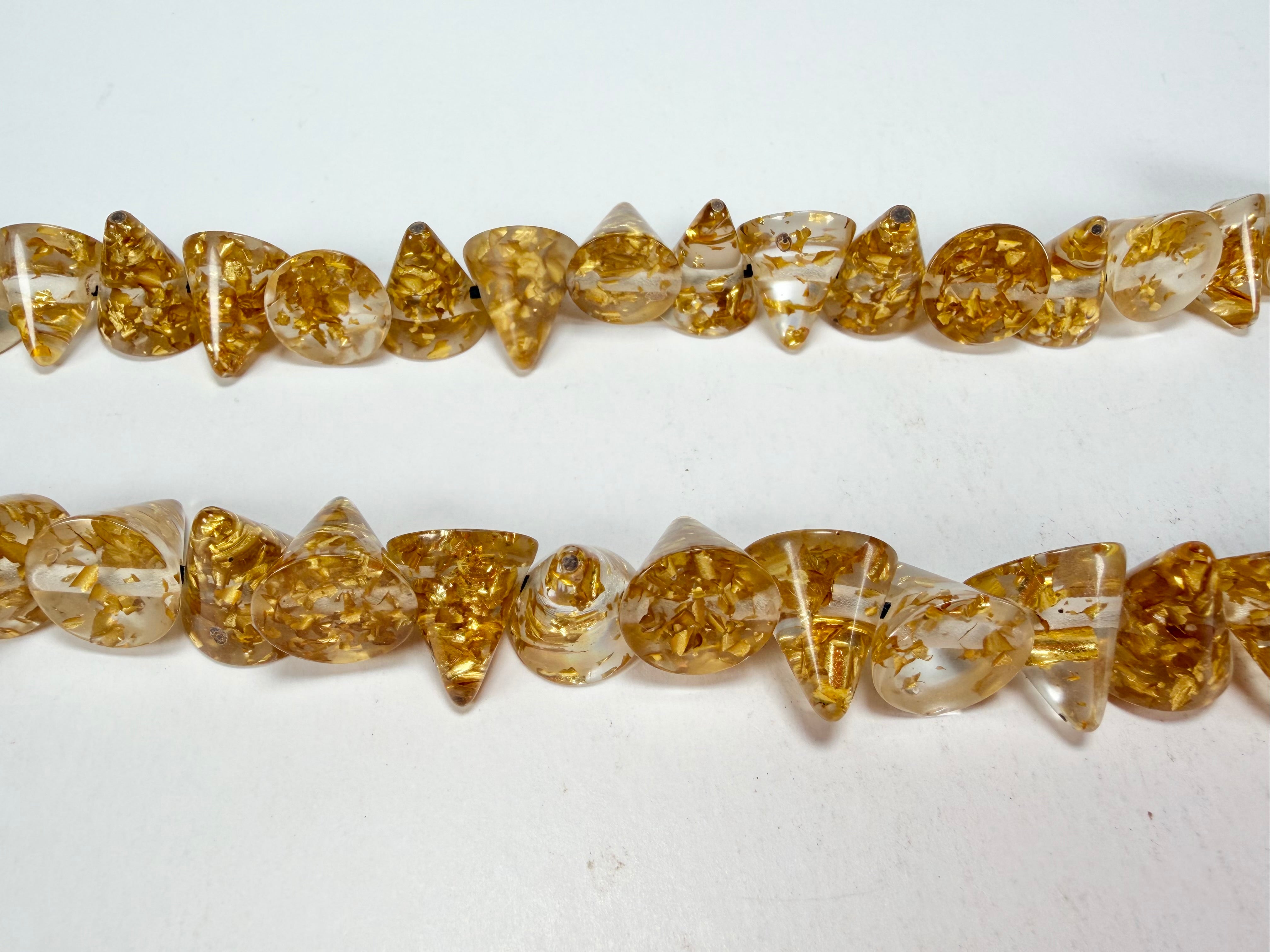 Jackie Brazil "Corina" Small Cones Gold Flakes 55cm Necklace ( N0058 )