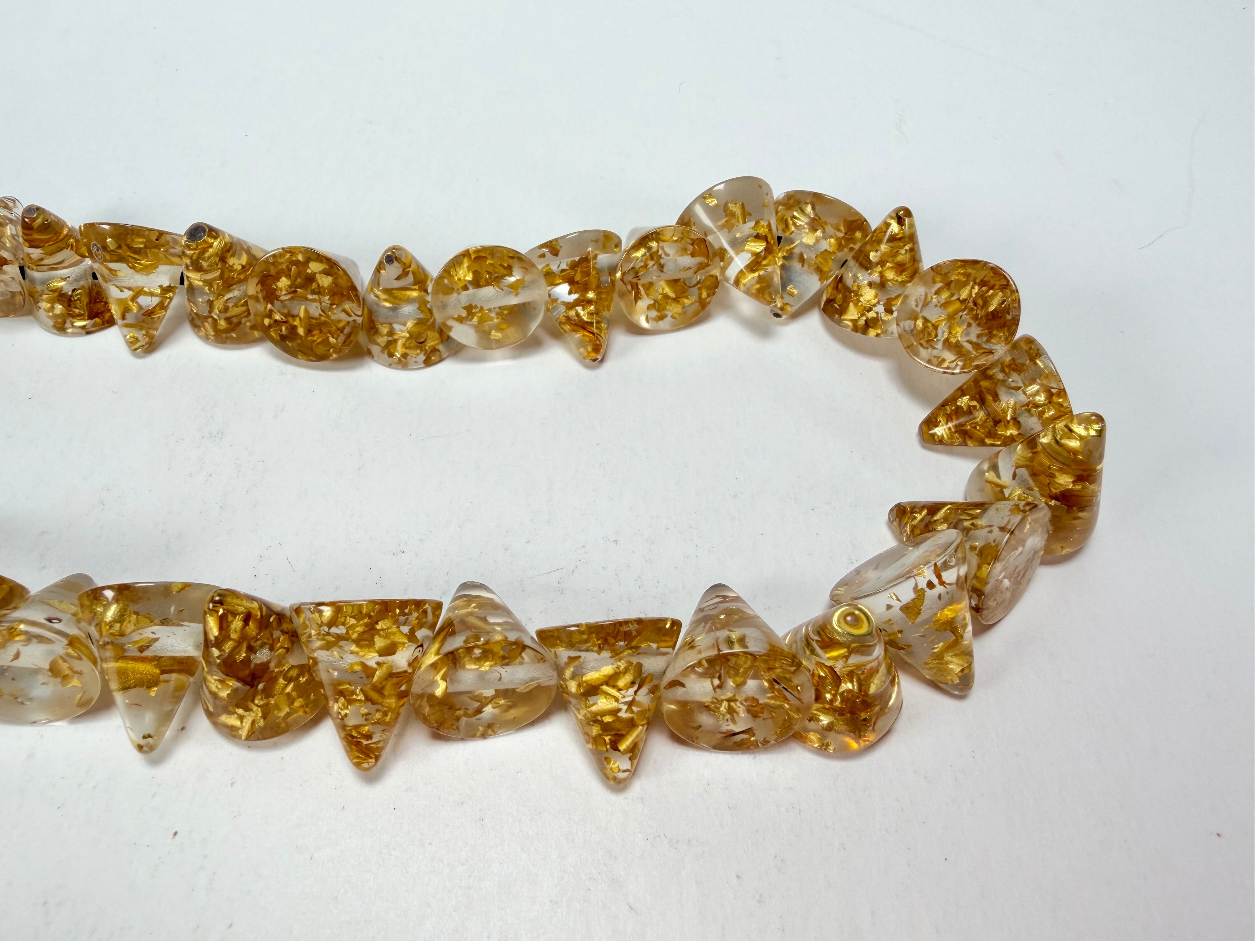 Jackie Brazil "Corina" Small Cones Gold Flakes 55cm Necklace ( N0058 )