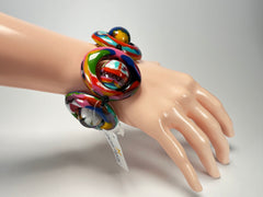 Jackie Brazil "Saturn" Kandinsky Disc & Ball Elastic Bracelet ( B0052 )