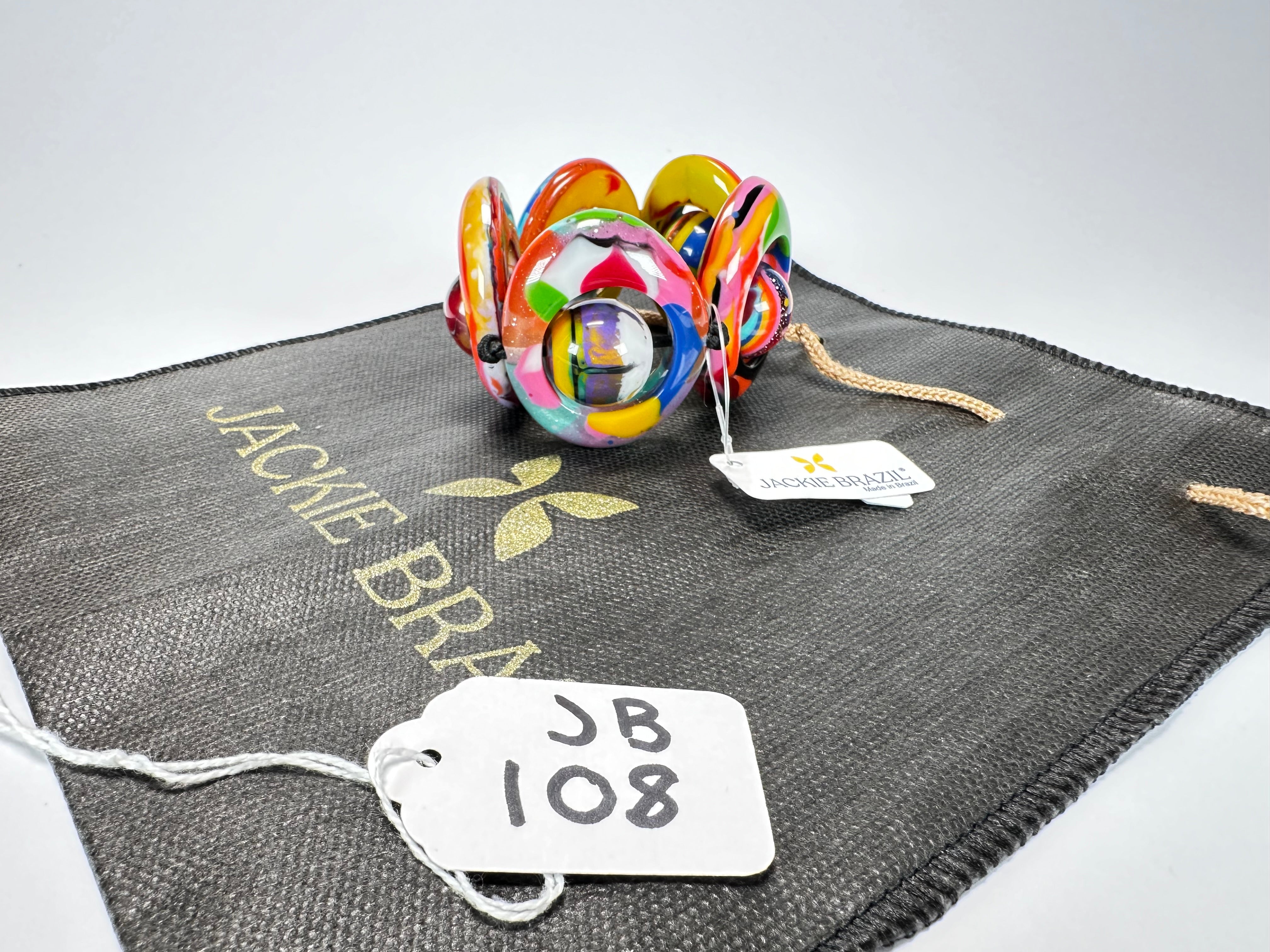 Jackie Brazil "Saturn" Kandinsky Disc & Ball Elastic Bracelet ( B0052 )