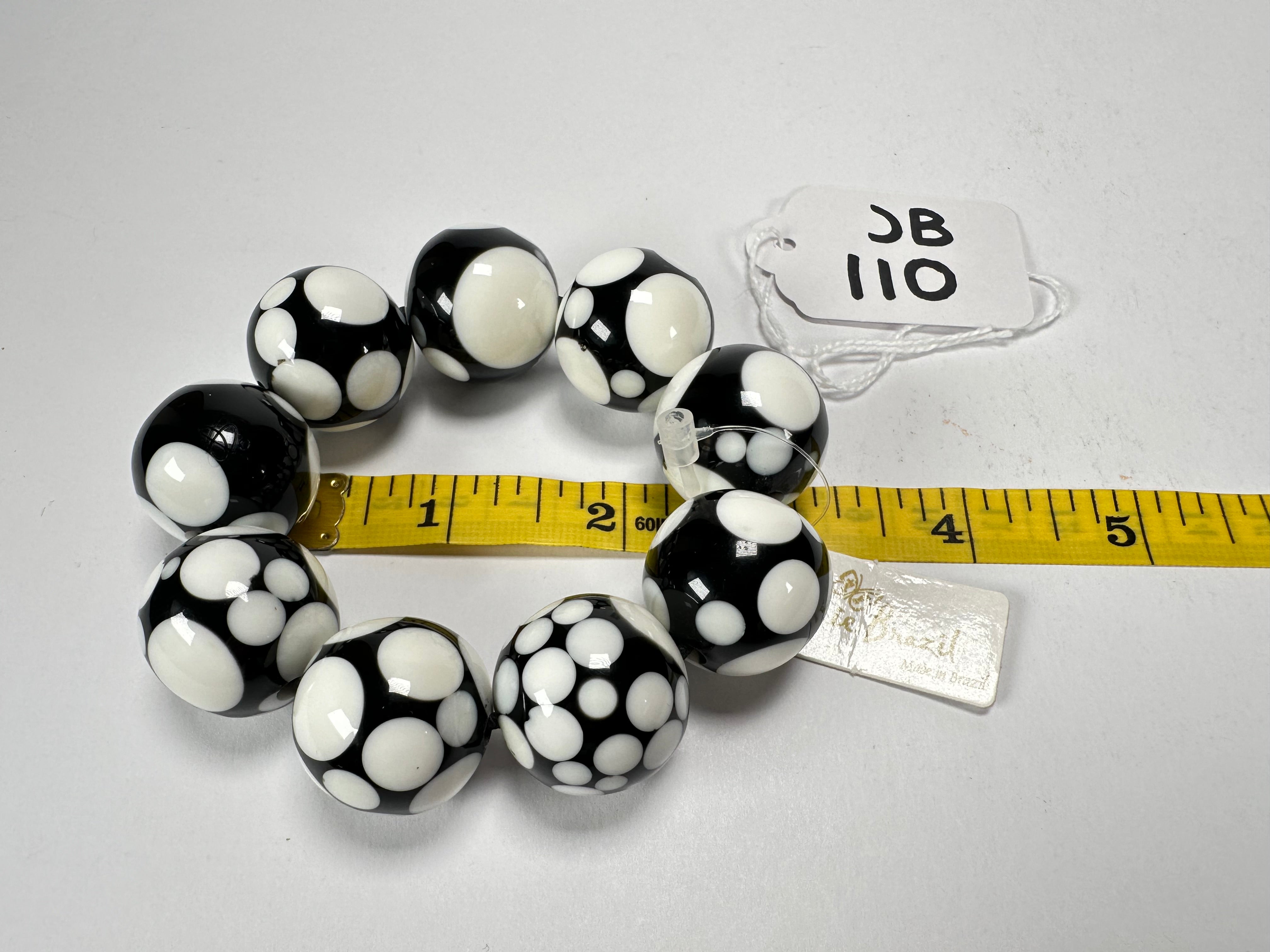 Jackie Brazil "Spots" Spotted Balls On Elastic Resin  Bracelet ( B1470 )