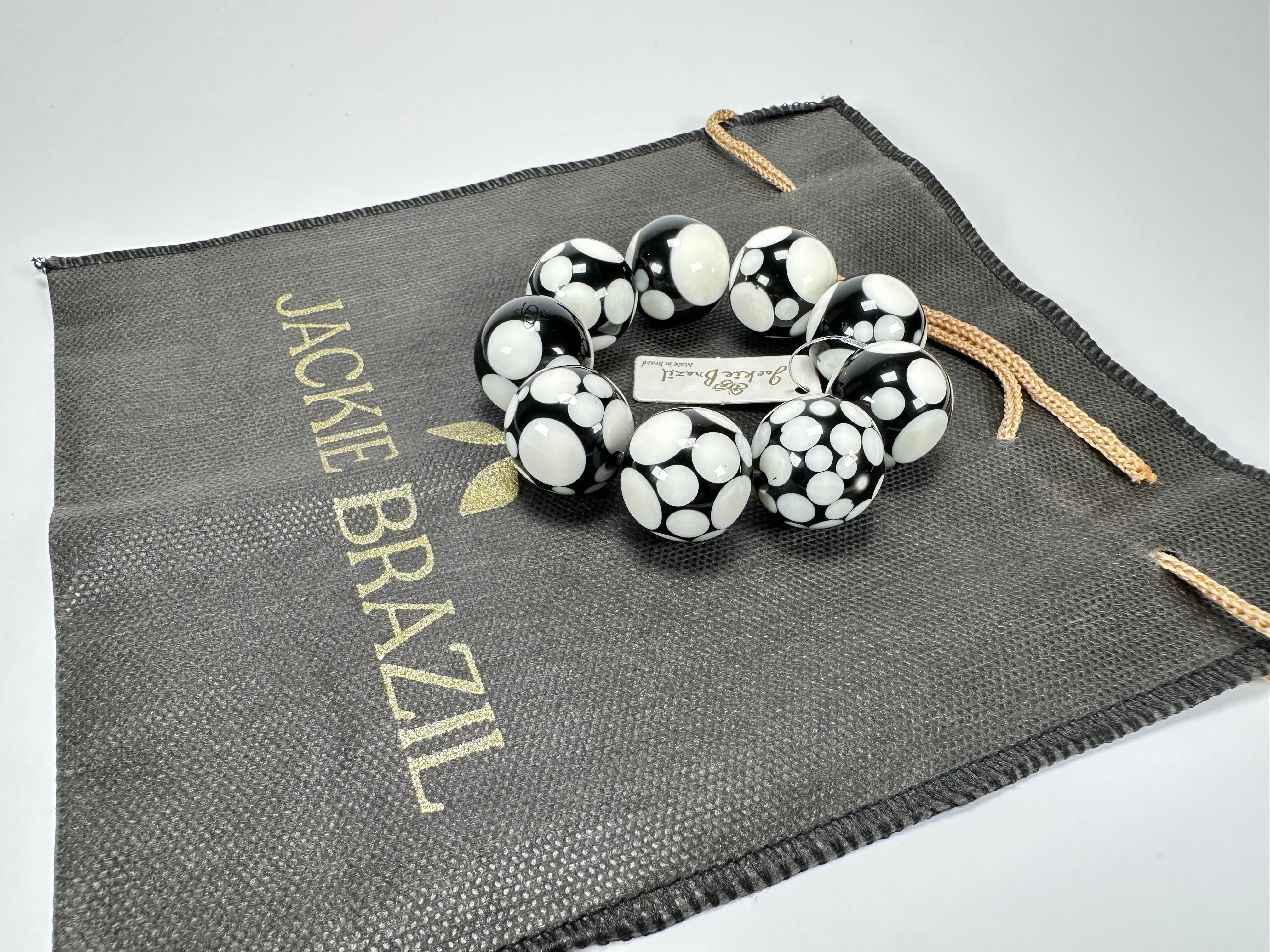 Jackie Brazil "Spots" Spotted Balls On Elastic Resin  Bracelet ( B1470 )