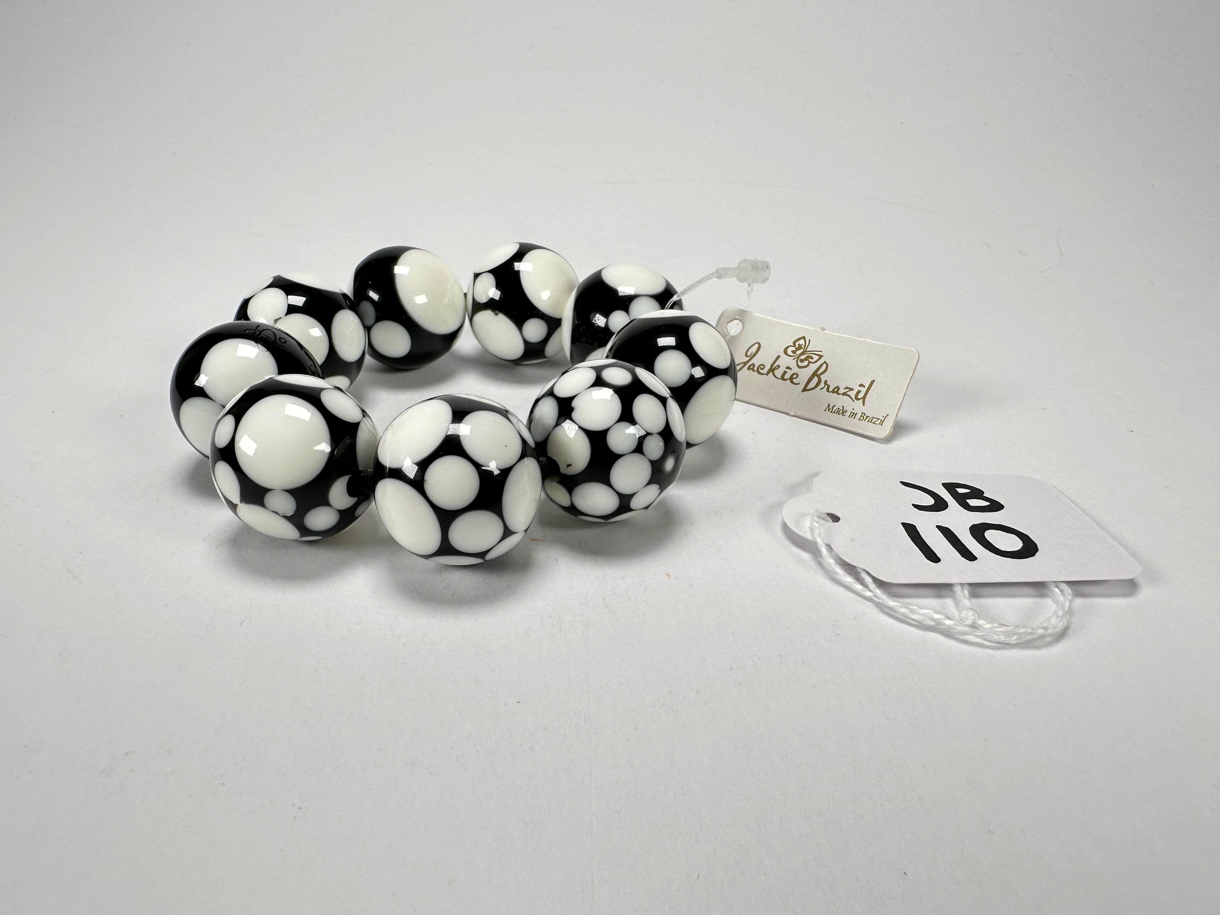 Jackie Brazil "Spots" Spotted Balls On Elastic Resin  Bracelet ( B1470 )