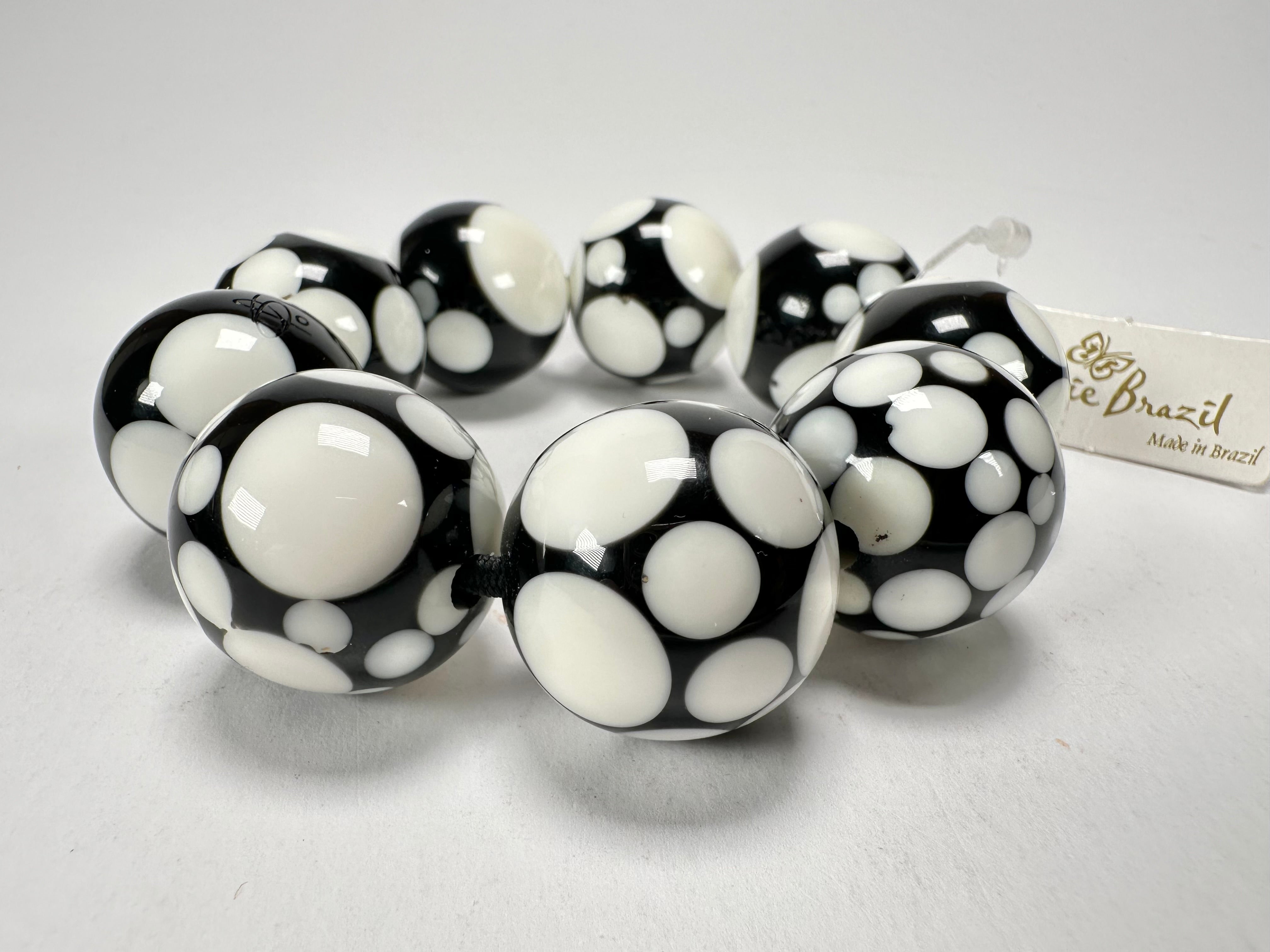 Jackie Brazil "Spots" Spotted Balls On Elastic Resin  Bracelet ( B1470 )