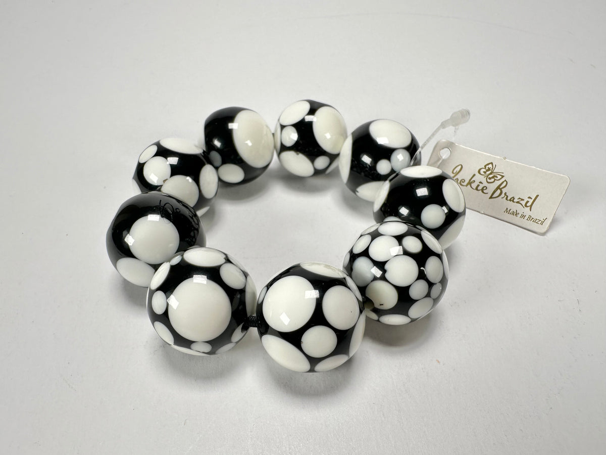 Jackie Brazil "Spots" Spotted Balls On Elastic Resin  Bracelet ( B1470 )