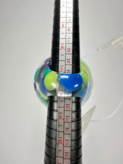 Jackie Brazil "Acrobatic" Flat Round Petite Blue Balls Spots Resin Ring ( R2536 ) Size UK P / US 7.5