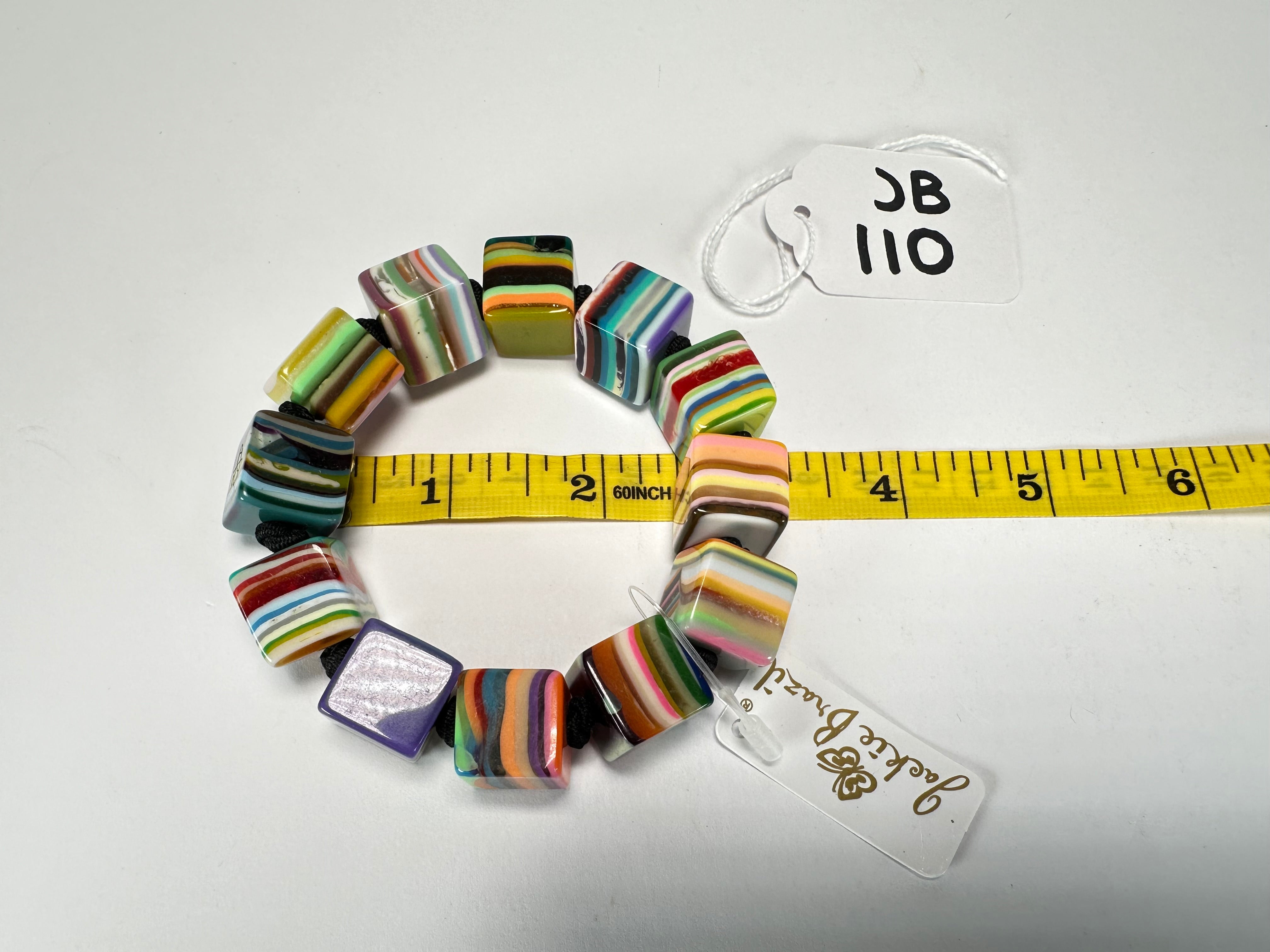 Jackie Brazil "POP" Liquorice Mix Colours Small Cubes Bracelet ( B0224 )