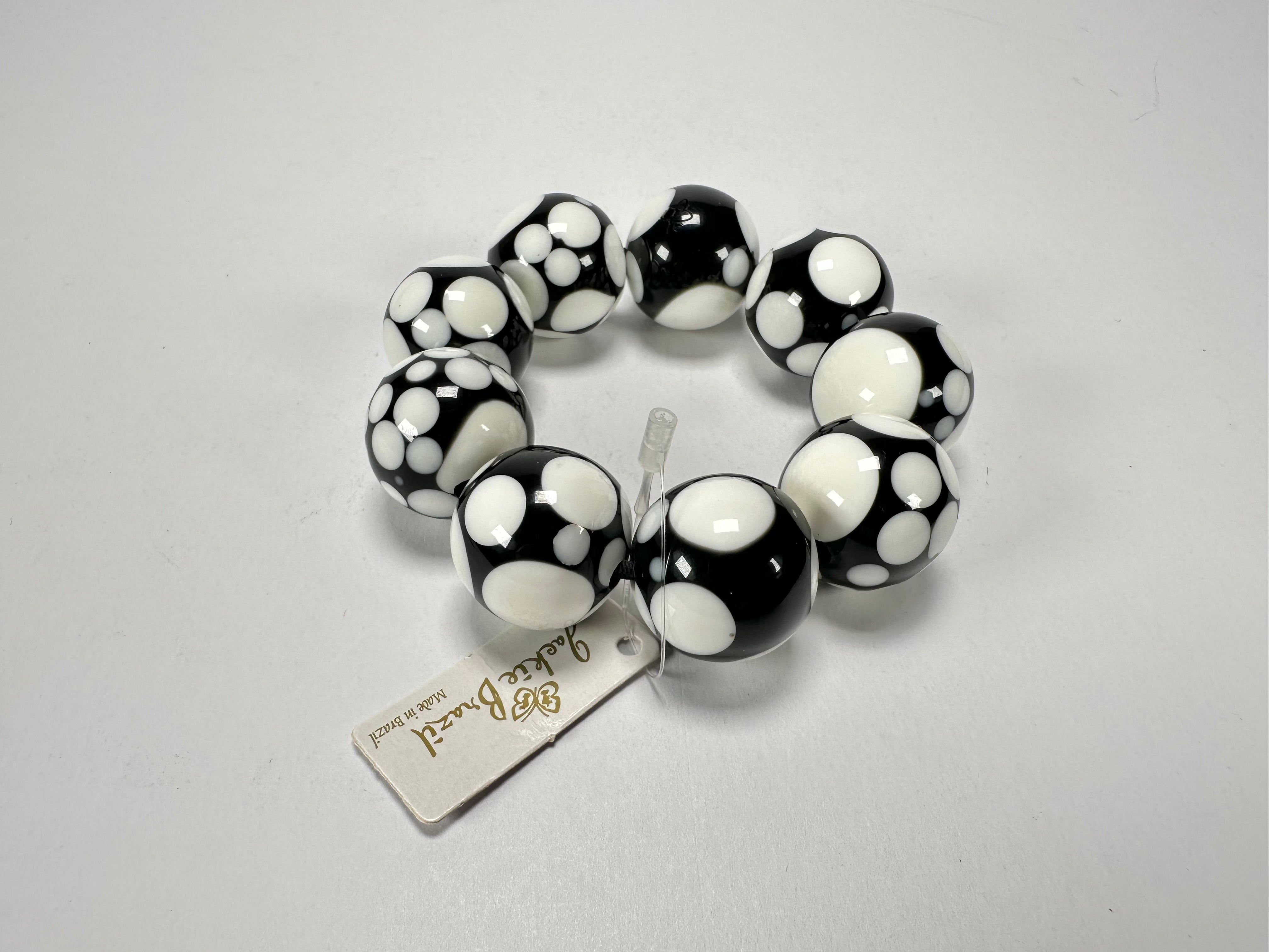 Jackie Brazil "Spots" Spotted Balls On Elastic Resin  Bracelet ( B1470 )