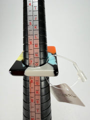 Jackie Brazil "Carre" Art Deco Square Top Resin Ring ( R3082 ) Size UK P / USA 7.5