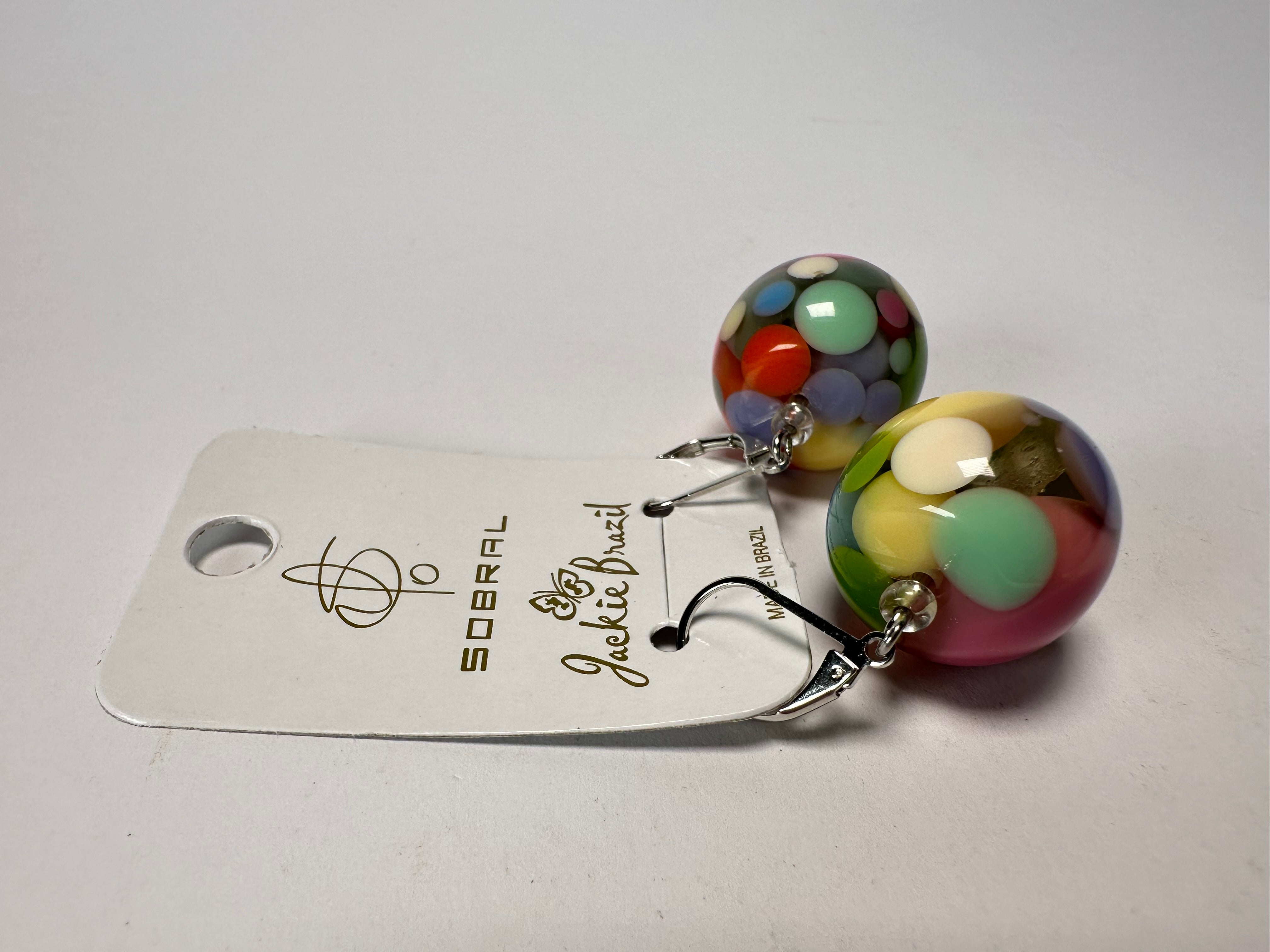 Jackie Brazil "Spots" Spotted Balls Resin Earrings ( E1468 )